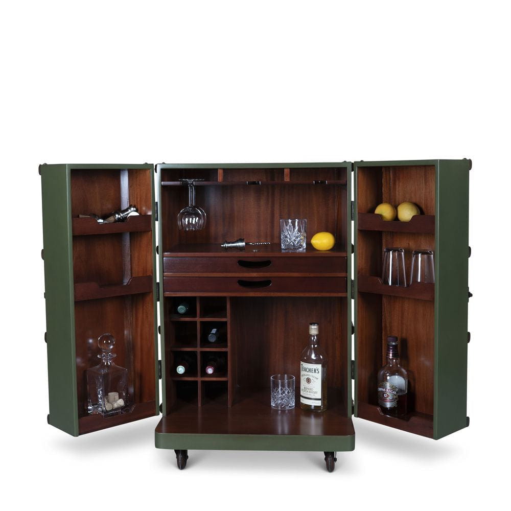 [product_category]-Authentic Models Polo Club Travel Suitcase Cabinet Bar, Field Green-Authentic Models-781934585879-MF114FG-AUT-11