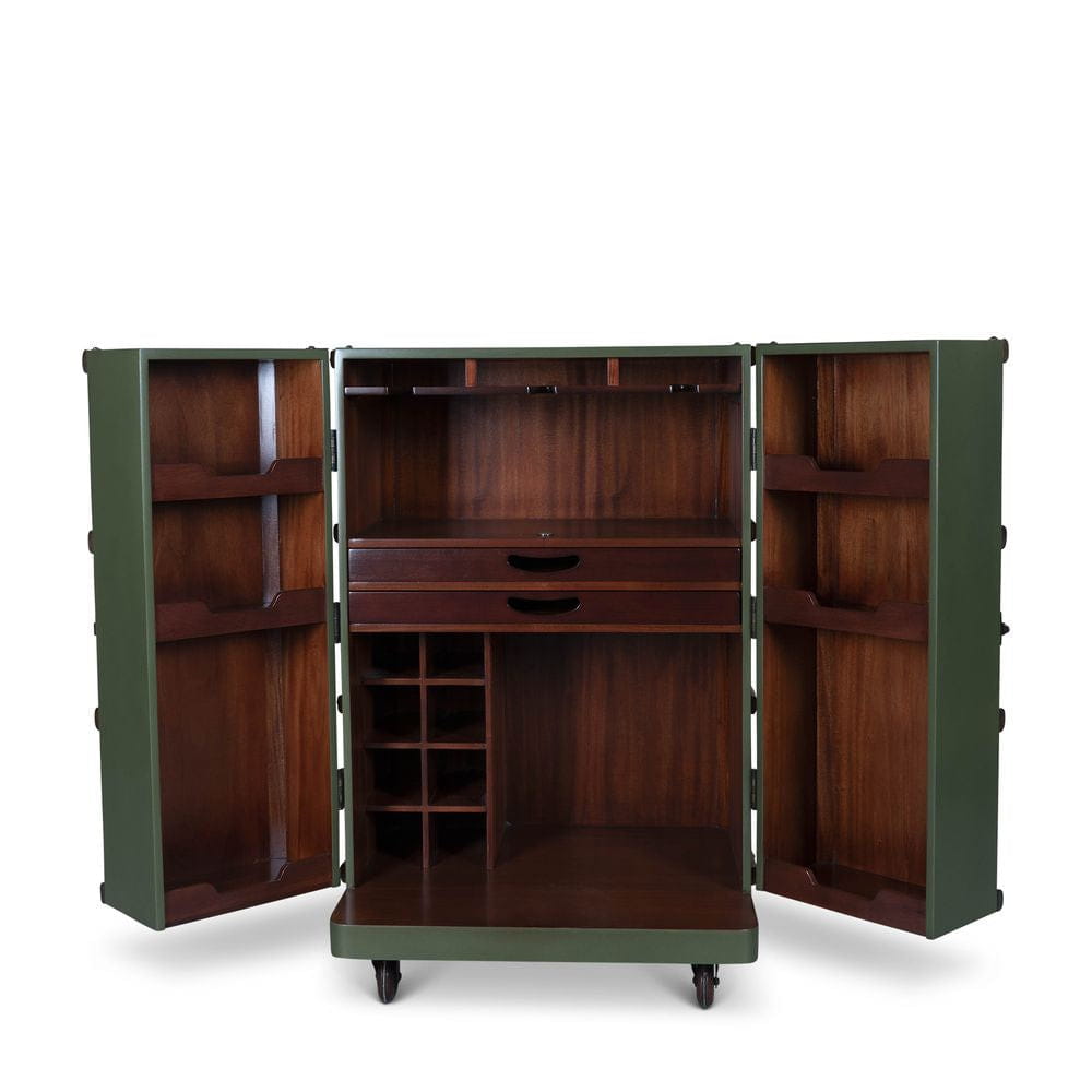 [product_category]-Authentic Models Polo Club Travel Suitcase Cabinet Bar, Field Green-Authentic Models-781934585879-MF114FG-AUT-12