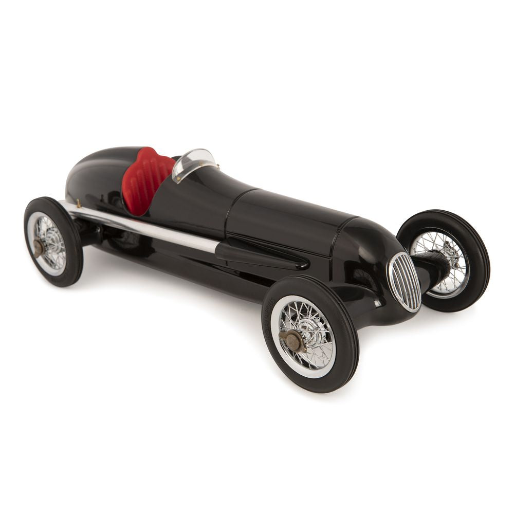 Autentiske modeller Silver Arrow Racing Car Model sort, rødt sæde