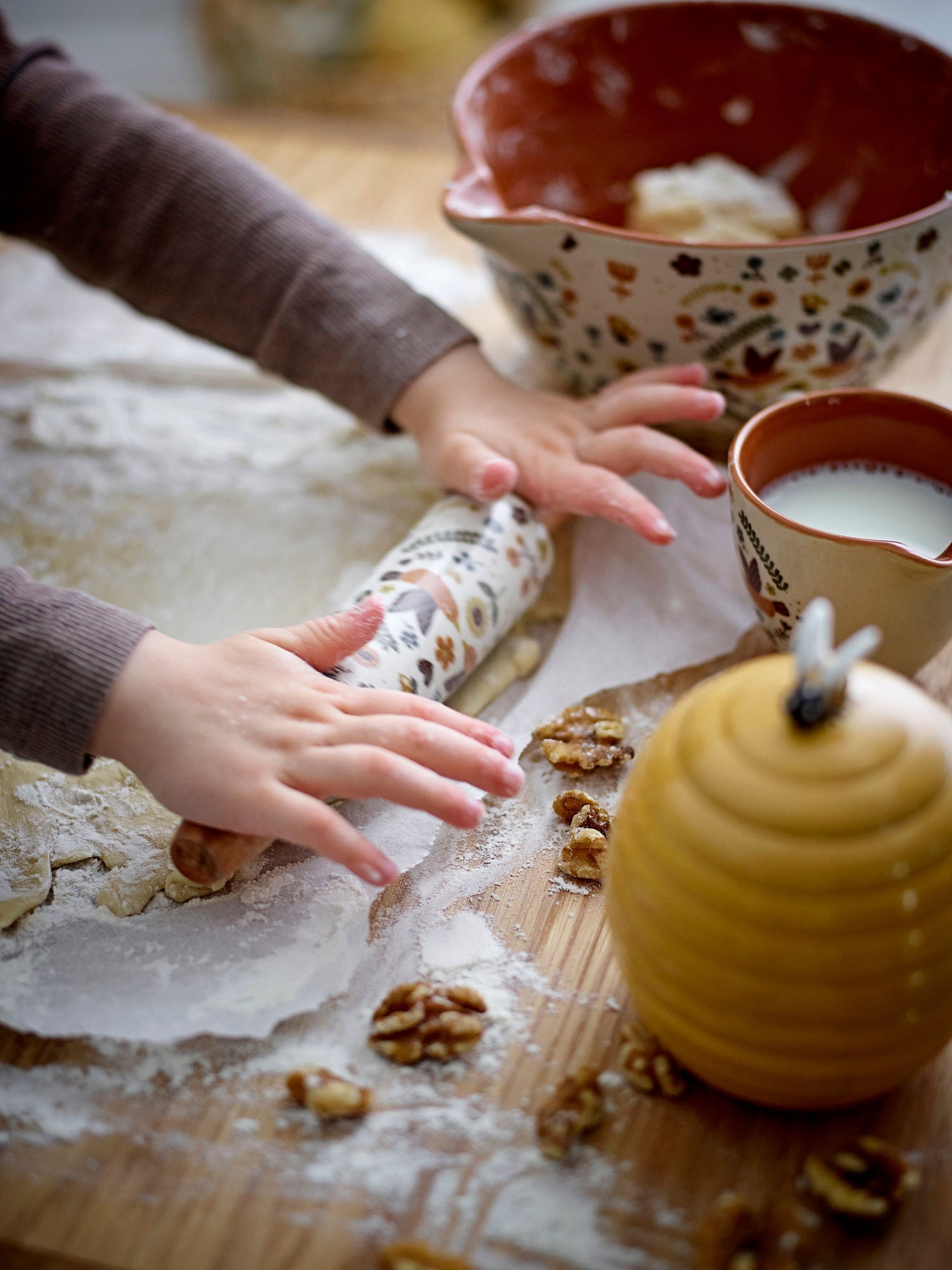 Bloomingville Mini Bryn Baking Conjunto, marrom, grés