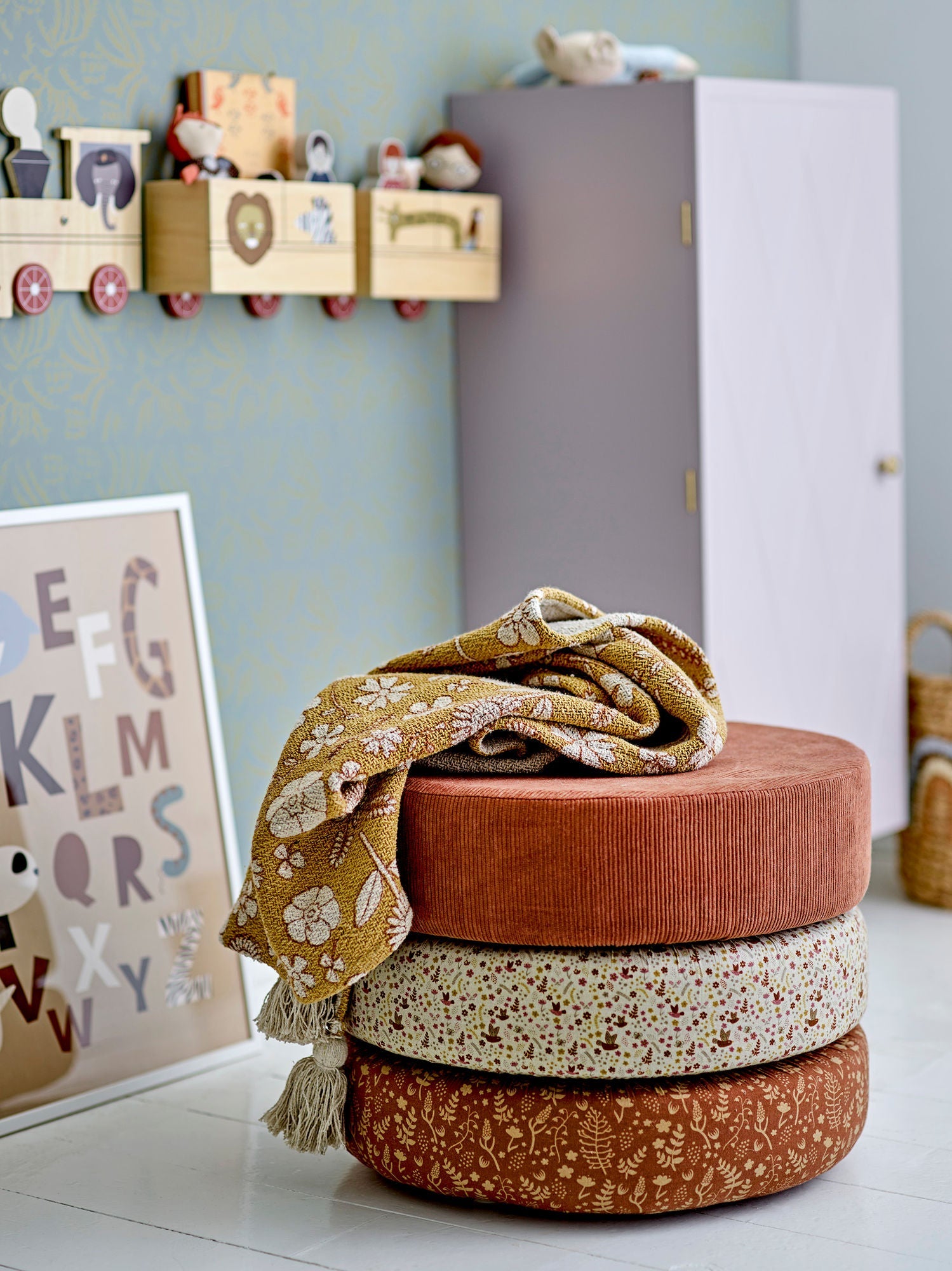 Bloomingville Mini Jo Pouf, Brown, Baumwolle