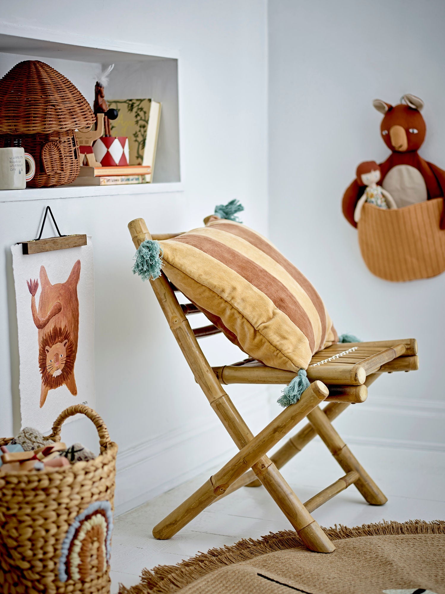 Bloomingville Mini Hei Cushion, bruin, katoen