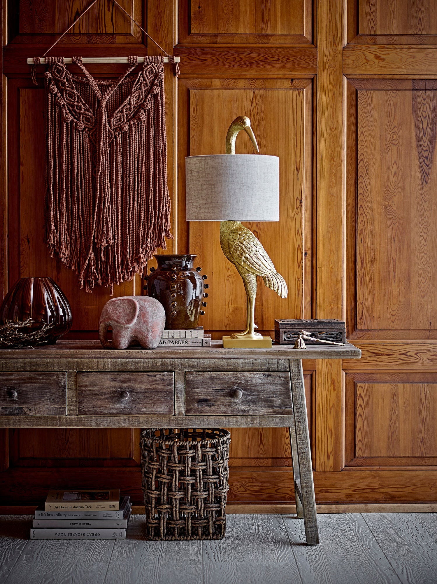 Collection créative Camden Console Table, Nature, Wood en pin récupéré