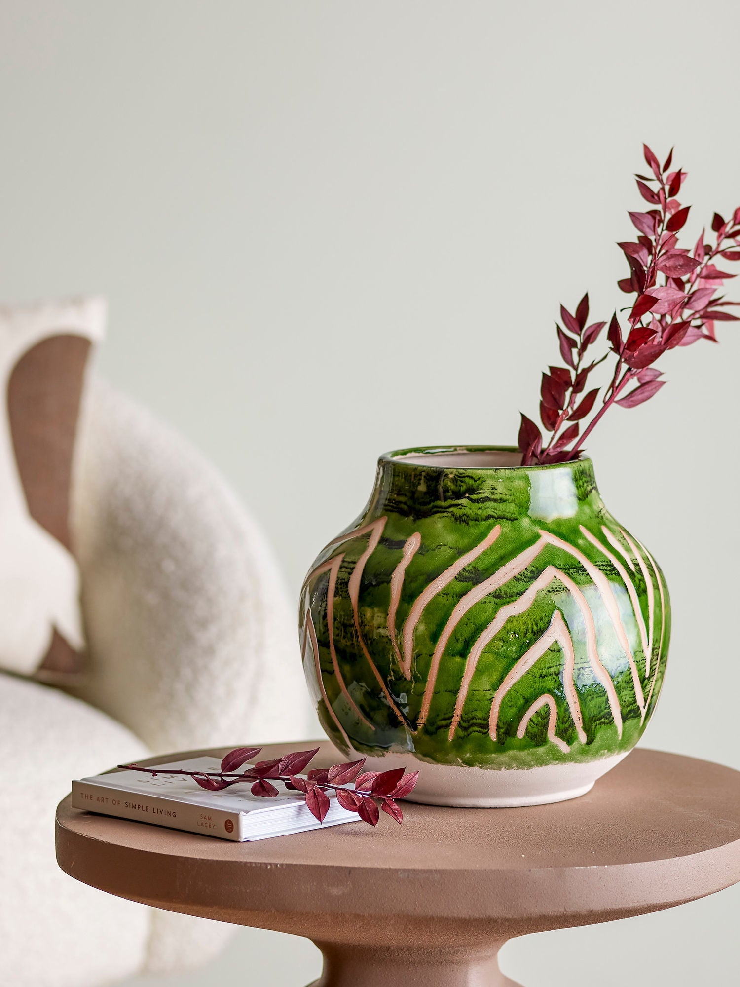 Creative Collection Eliya Vase, Green, StoneWare