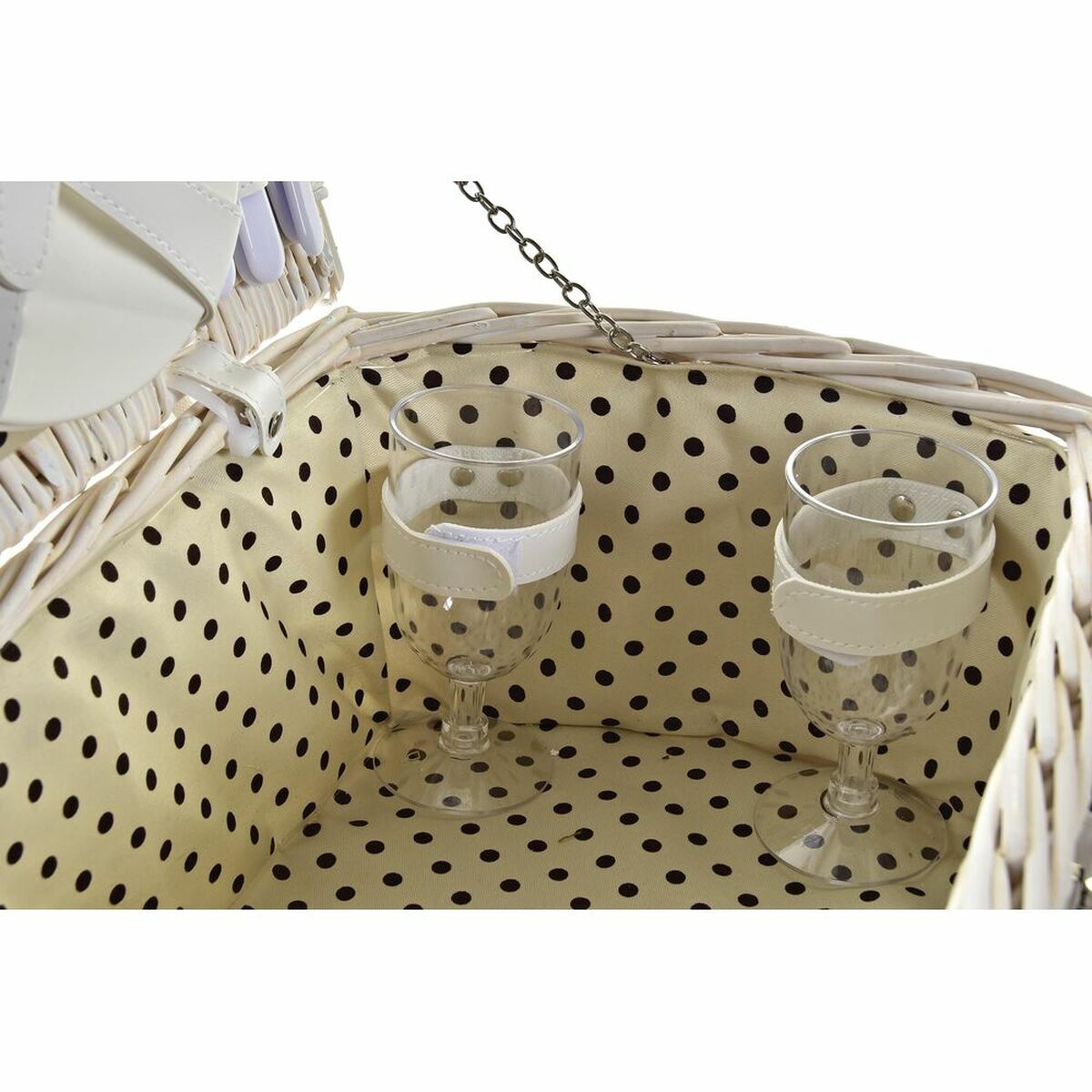 [product_category]-Basket DKD Home Decor wicker Picnic Beige Polyester White (44 x 28 x-Bigbuy-S3036896-5