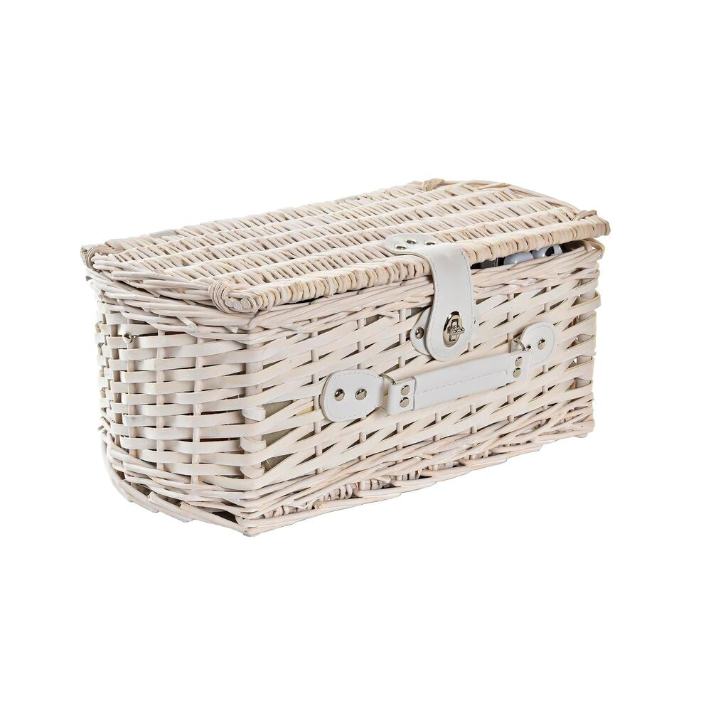 [product_category]-Basket DKD Home Decor wicker Picnic Beige Polyester White (44 x 28 x-Bigbuy-S3036896-7