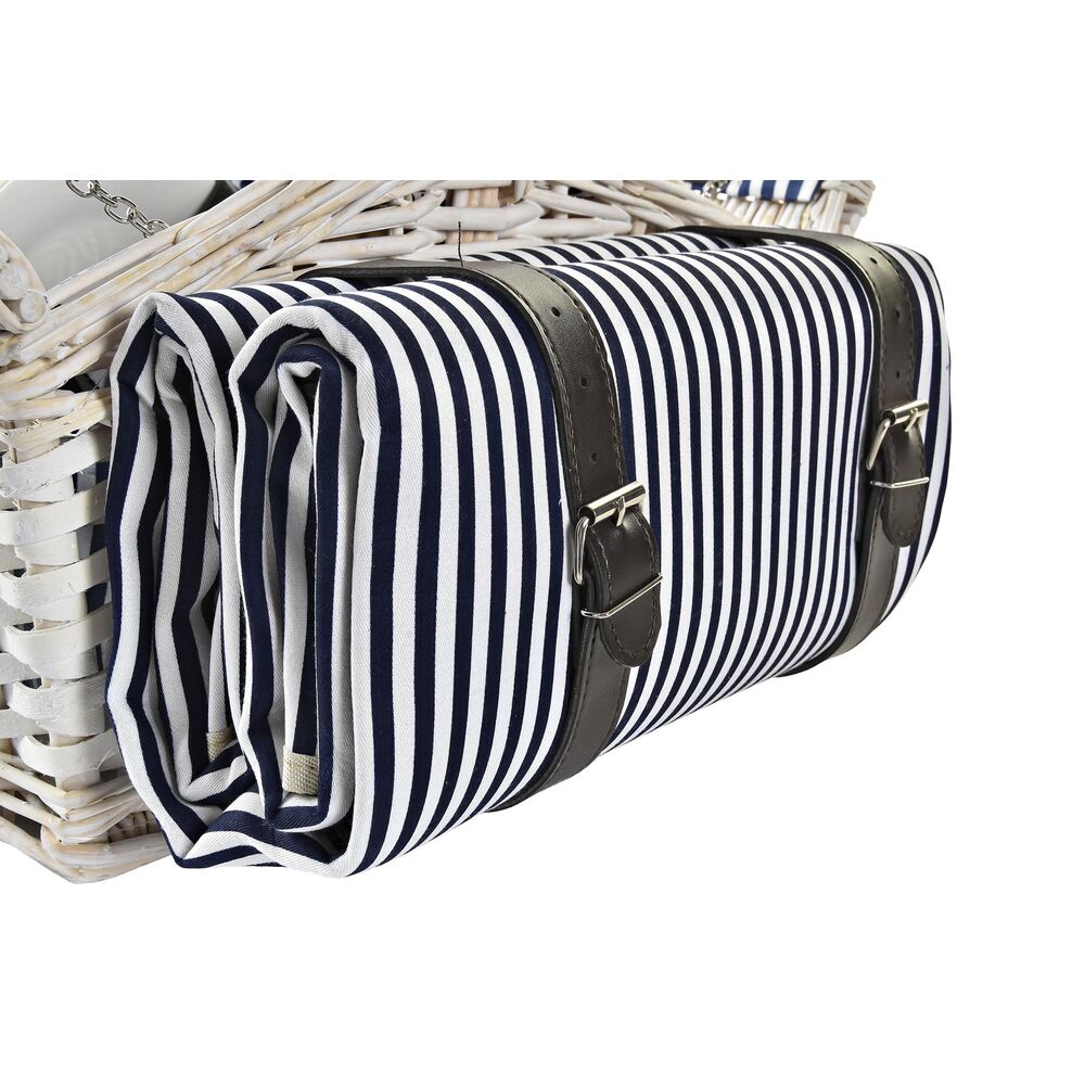 [product_category]-Basket DKD Home Decor wicker Picnic Blue Polyester White (40 x 40 x 42-Bigbuy-S3036895-9