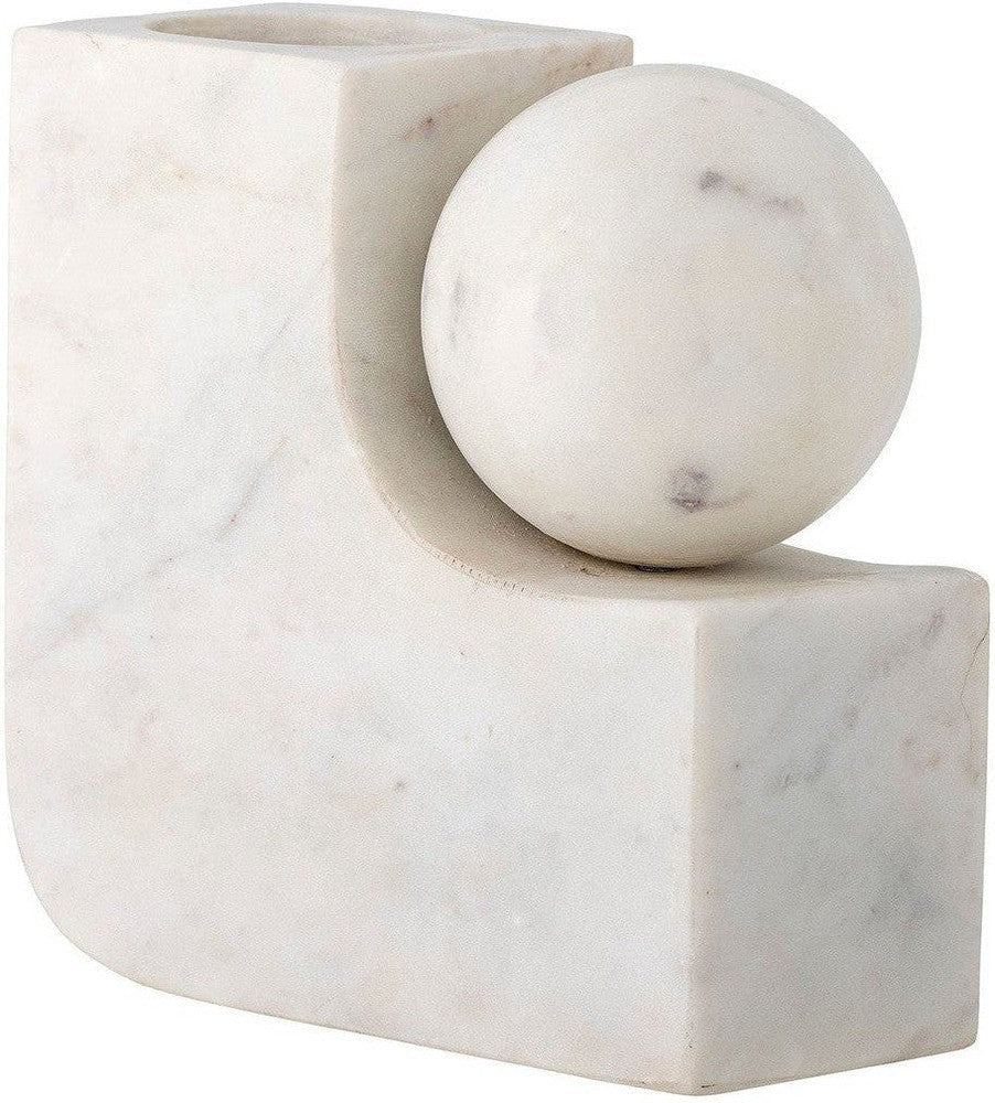 [product_category]-Bloomingville Abbelin Candle Holder, White, Marble-Bloomingville-5711173313839-82054463-BLO-1