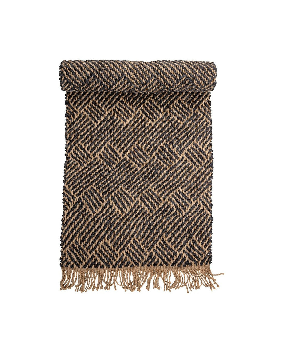 Tapis Bloomingville, noir, jute