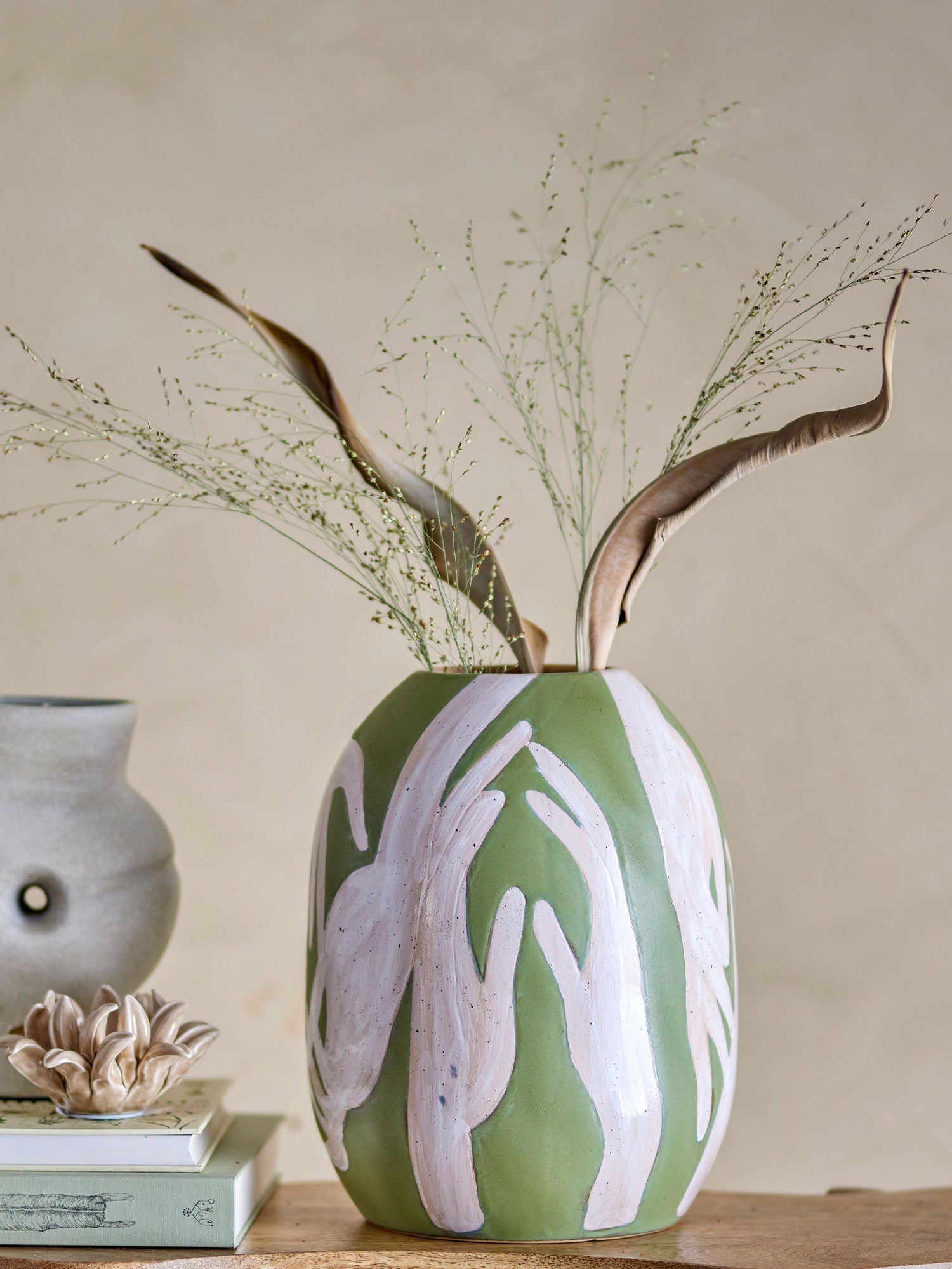 [product_category]-Bloomingville Adalena Vase, Green, Stoneware-Bloomingville-5711173326174-82060824-BLO-4