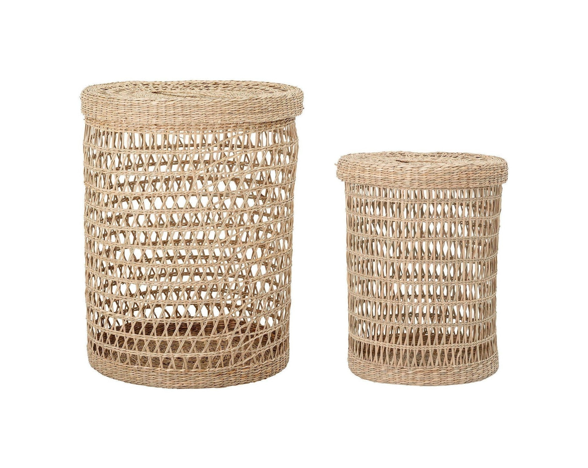 Bloomingville Connie Basket W/Lid, Nature, Seagrass