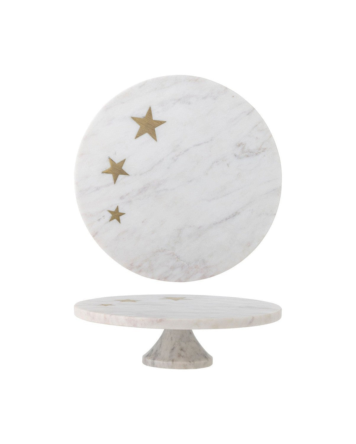 Bloomingville Fenya Star Cake Tray, blanc, marbre