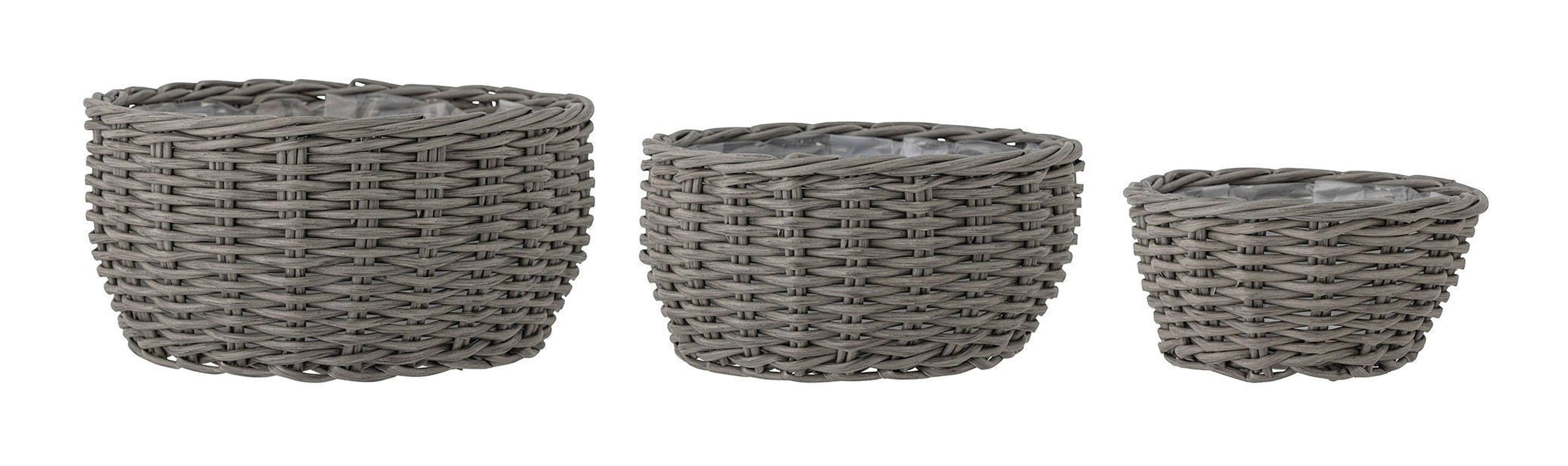 Bloomingville Fioria Flowerpot, Grey, Polyrattan