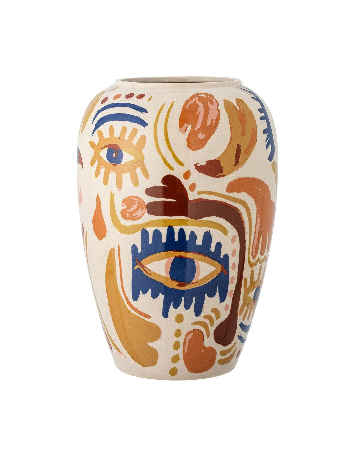 Bloomingville Horus vase, oranje, steengoed