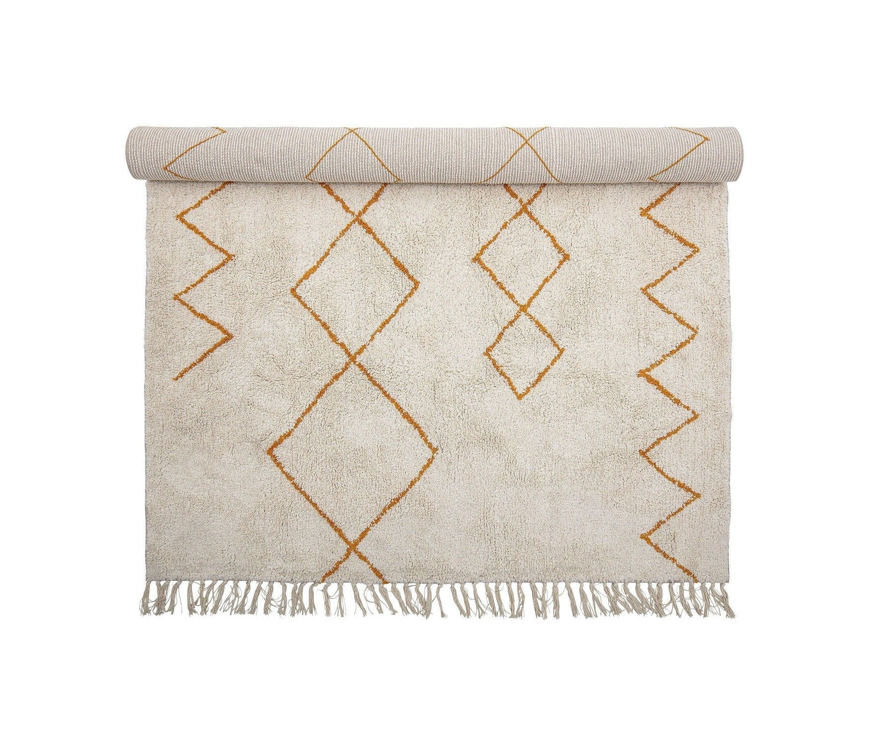 Tapis Huso Bloomingville, jaune, coton