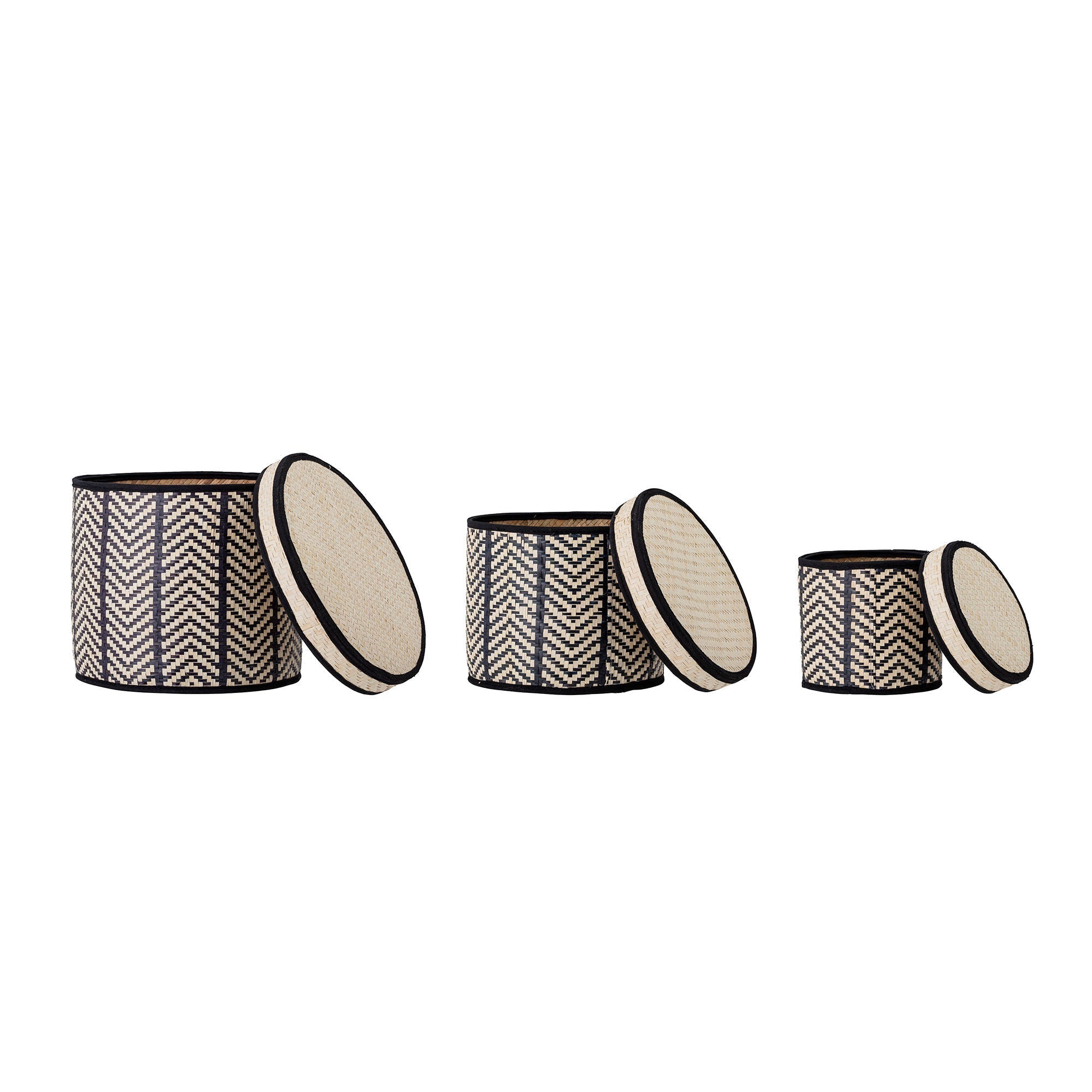 [product_category]-Bloomingville Islim Basket w/Lid, Black, Palm Leaf-Bloomingville-5711173258857-82050352-BLO-2