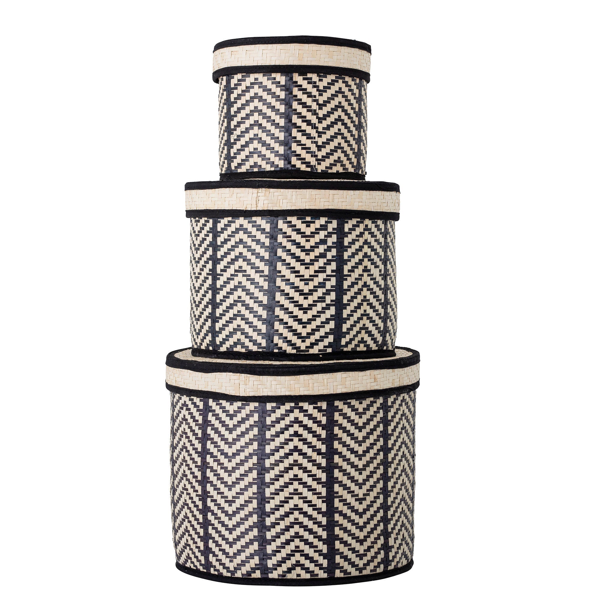 [product_category]-Bloomingville Islim Basket w/Lid, Black, Palm Leaf-Bloomingville-5711173258857-82050352-BLO-3