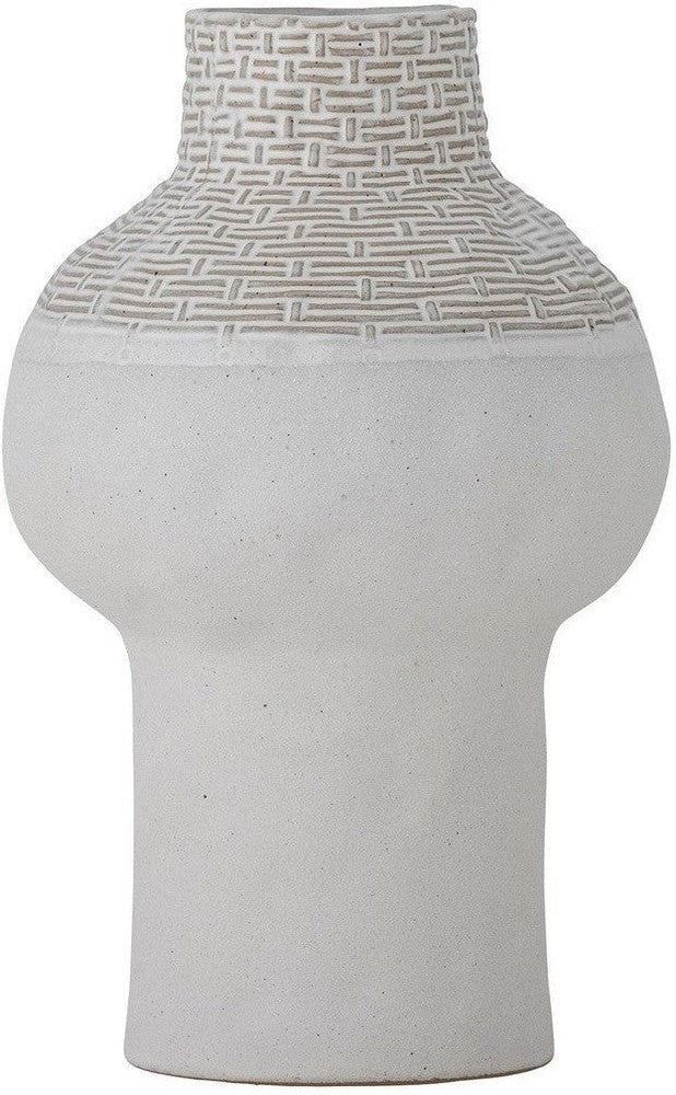 Vase de Bloomingville Iyore, blanco, gres de gres