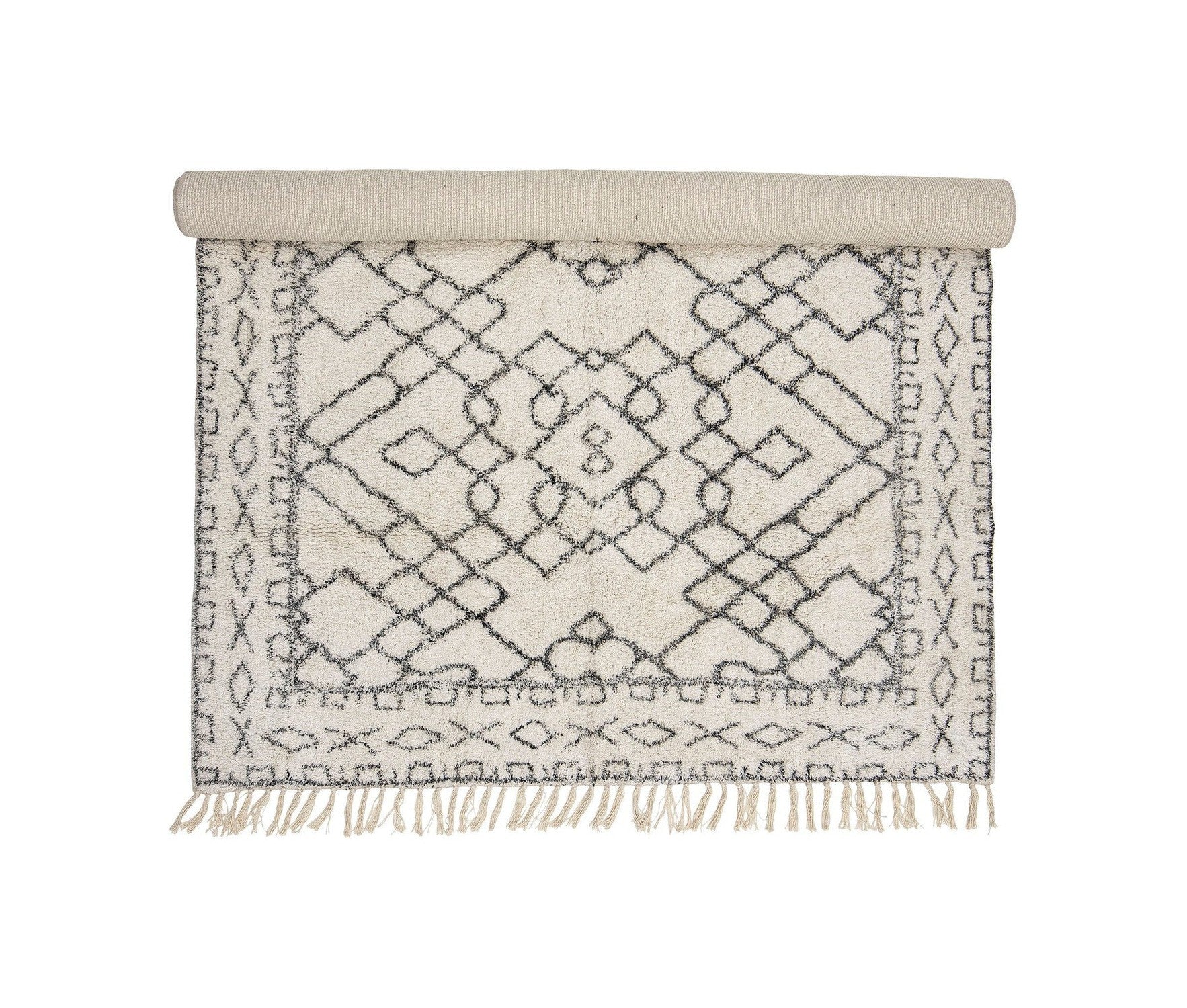 Tapis Bloomingville Jaqueline, blanc, coton