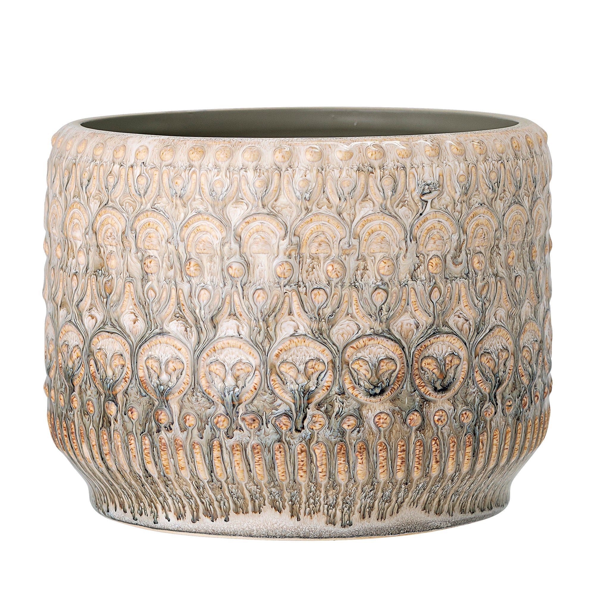 [product_category]-Bloomingville Jobran Flowerpot, Green, Stoneware-Bloomingville-5711173238668-82047428-BLO-2