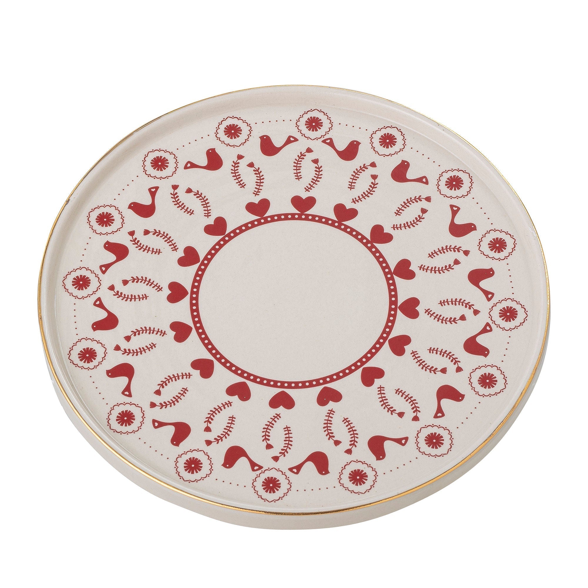 [product_category]-Bloomingville Jolly Cake Tray, Red, Stoneware-Bloomingville-5711173272075-82051529-BLO-2