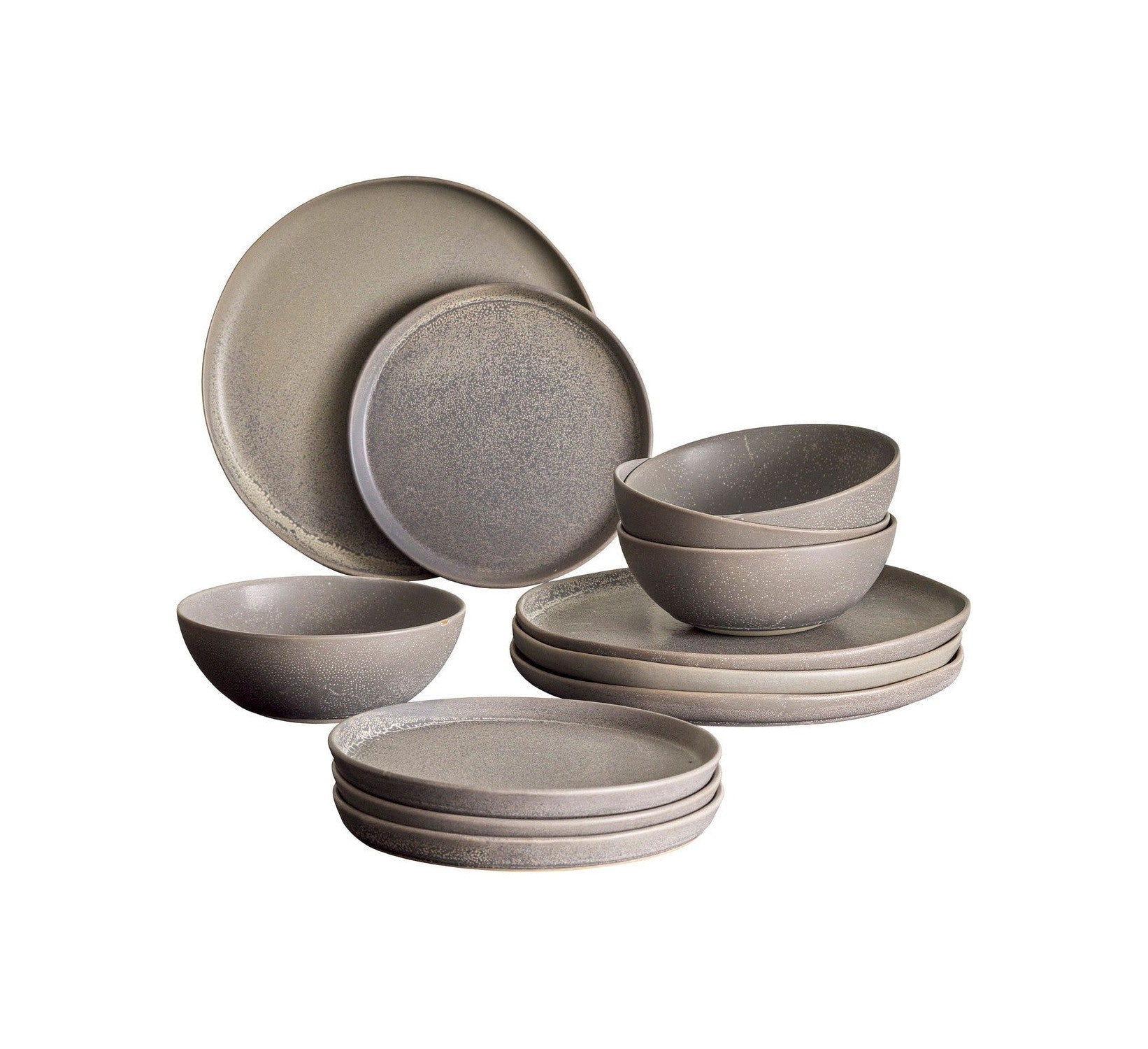 Bloomingville Kendra Dinnerware Conjunto, cinza, grés