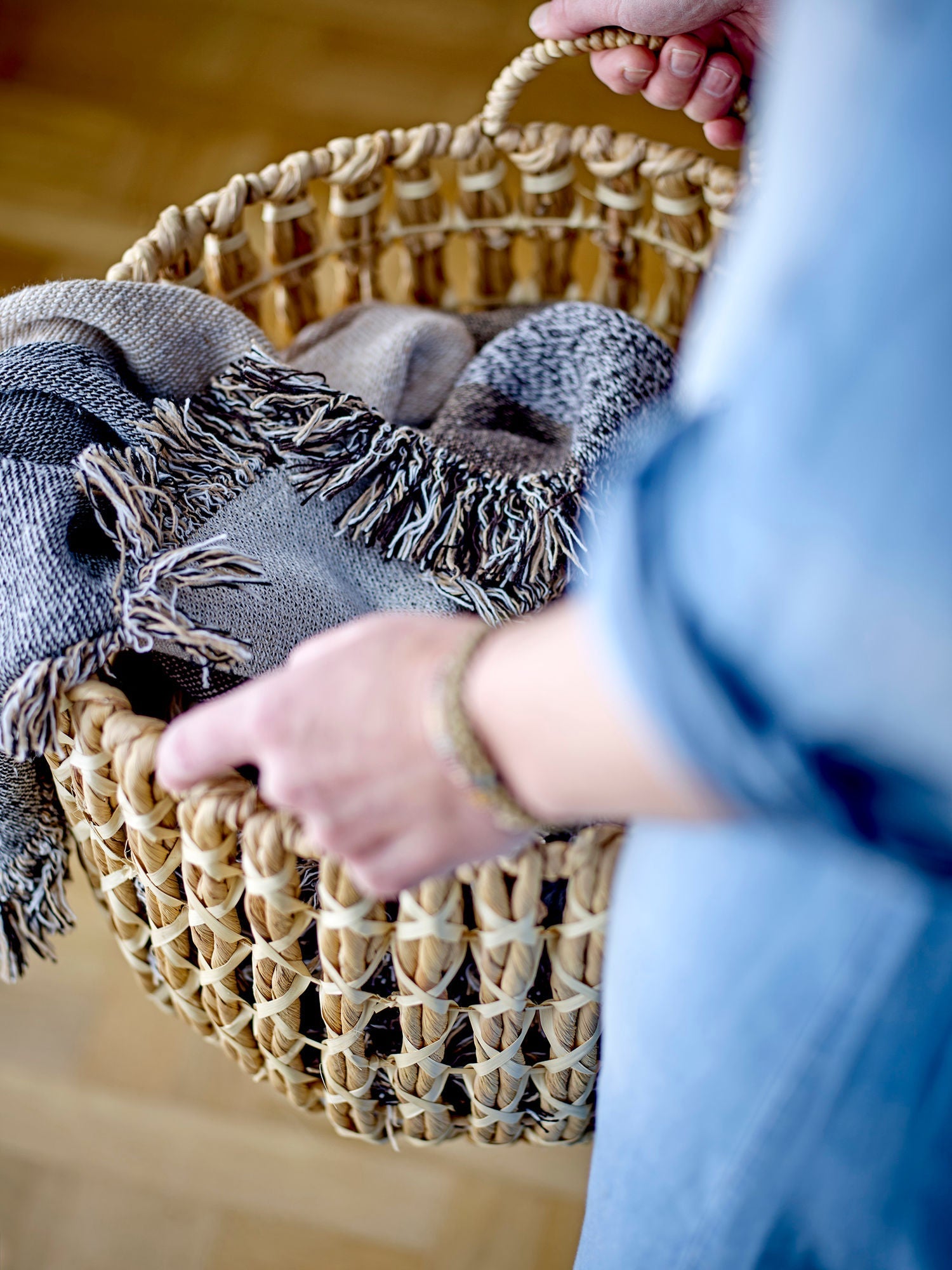 [product_category]-Bloomingville Kristel Basket, Nature, Water Hyacinth-Bloomingville-5711173304929-82056826-BLO-2