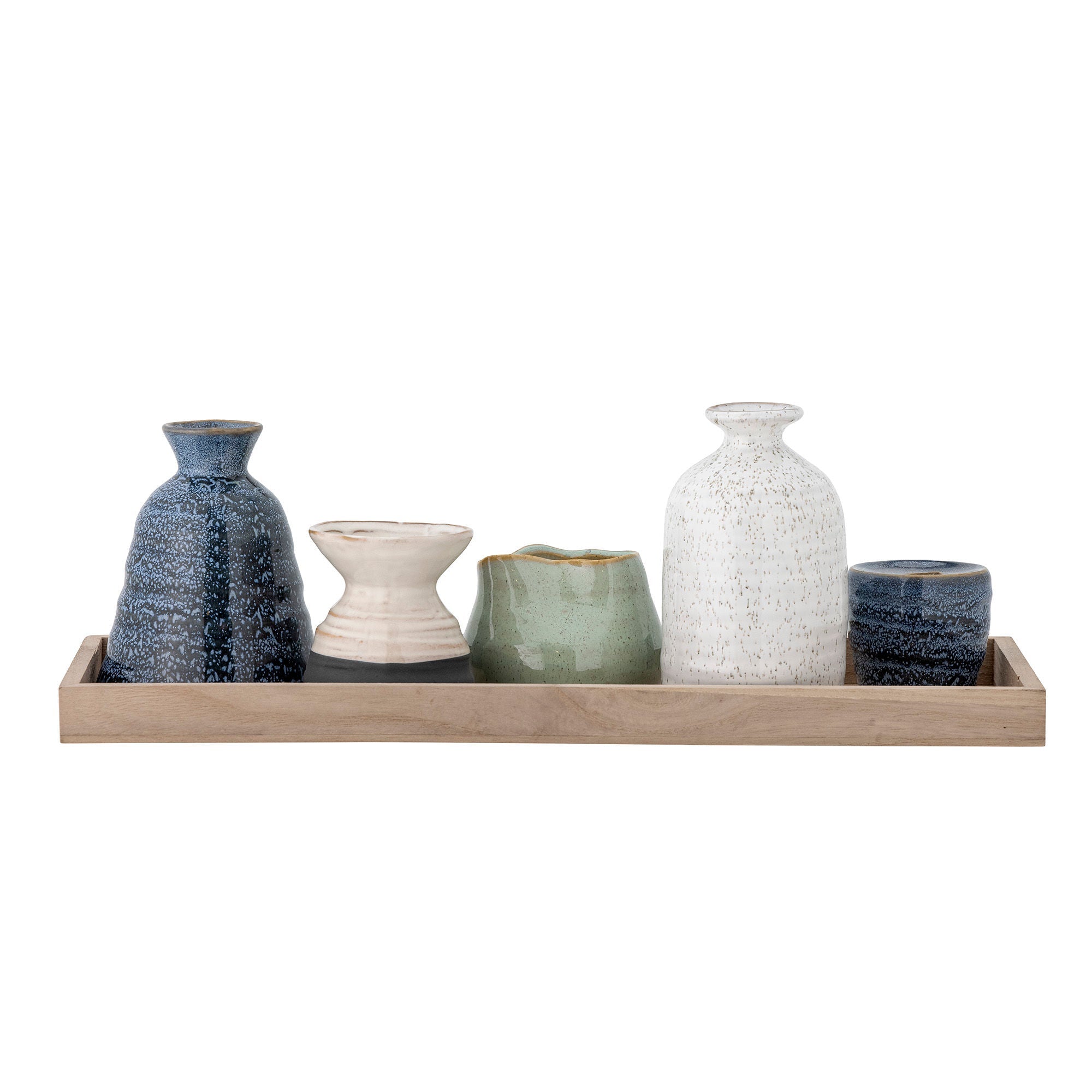 [product_category]-Bloomingville Longo Tray w/Votive, Blue, Stoneware-Bloomingville-5711173325382-82060971-BLO-4