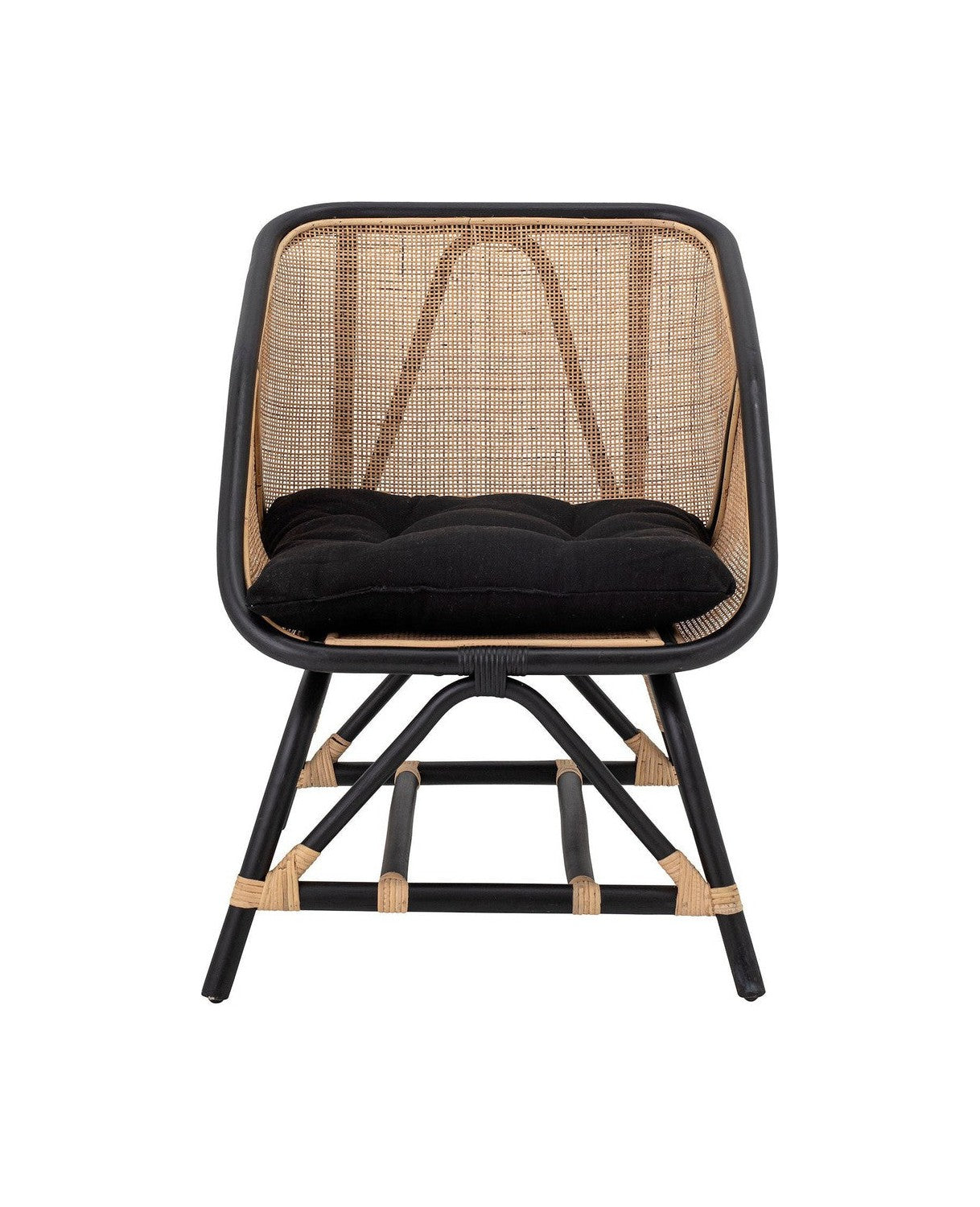 Cadeira Bloomingville Loue Lounge, preto, Rattan