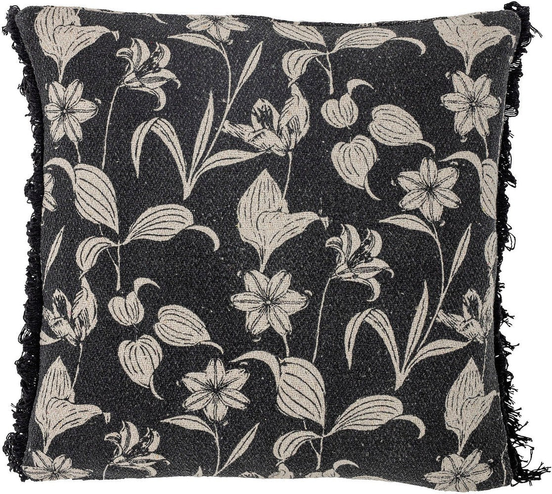 Bloomingville Mali Cushion, noir, coton recyclé