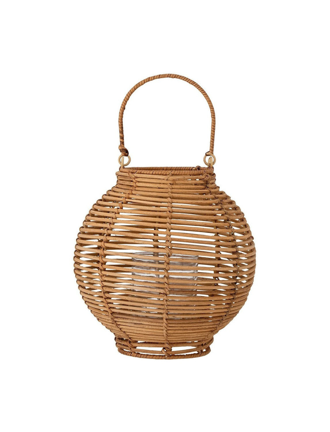 Bloomingville Malua Lantern mit Glas, Natur, Rattan