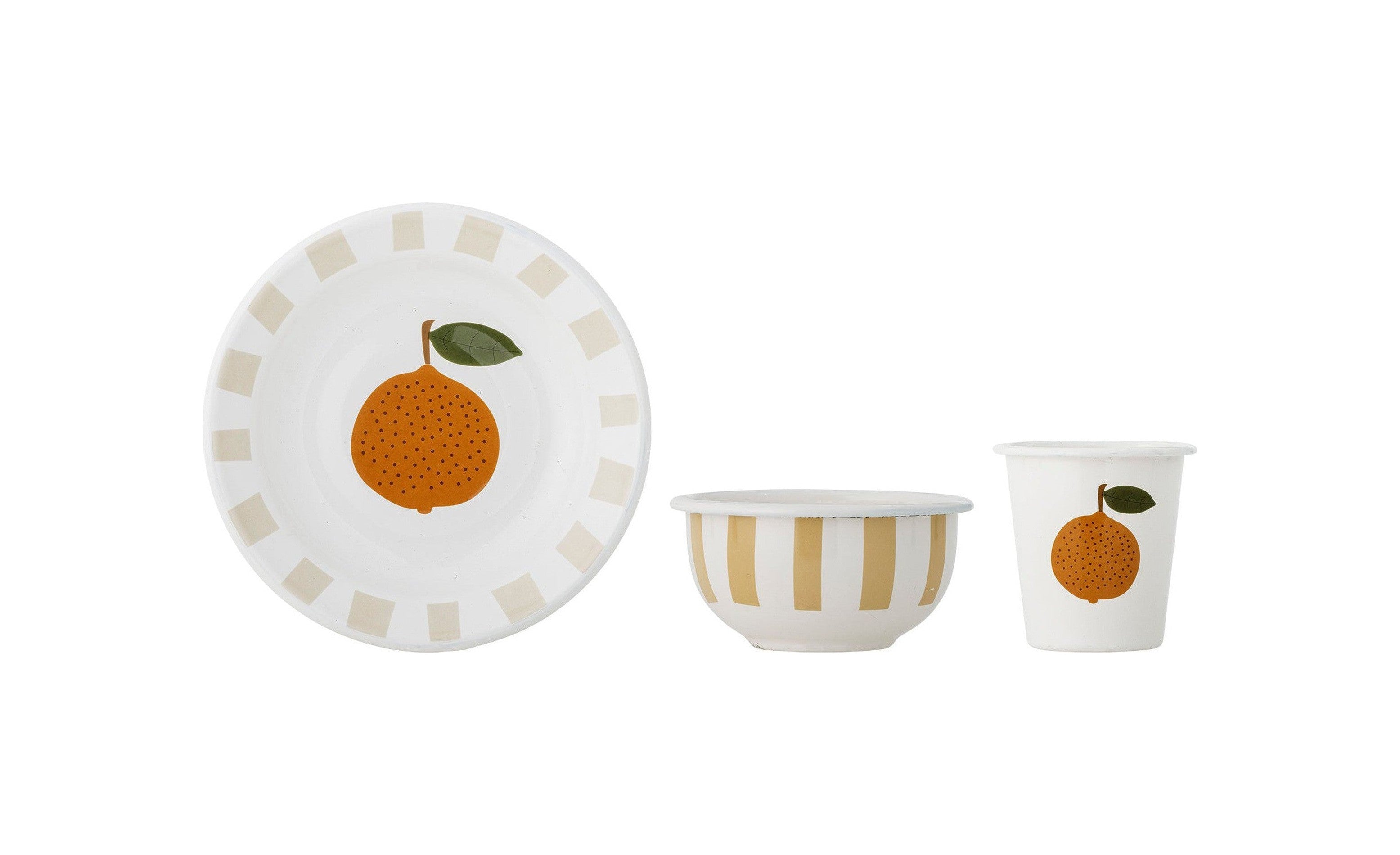 Bloomingville MINI Agnes Tableware Set, Orange, Iron