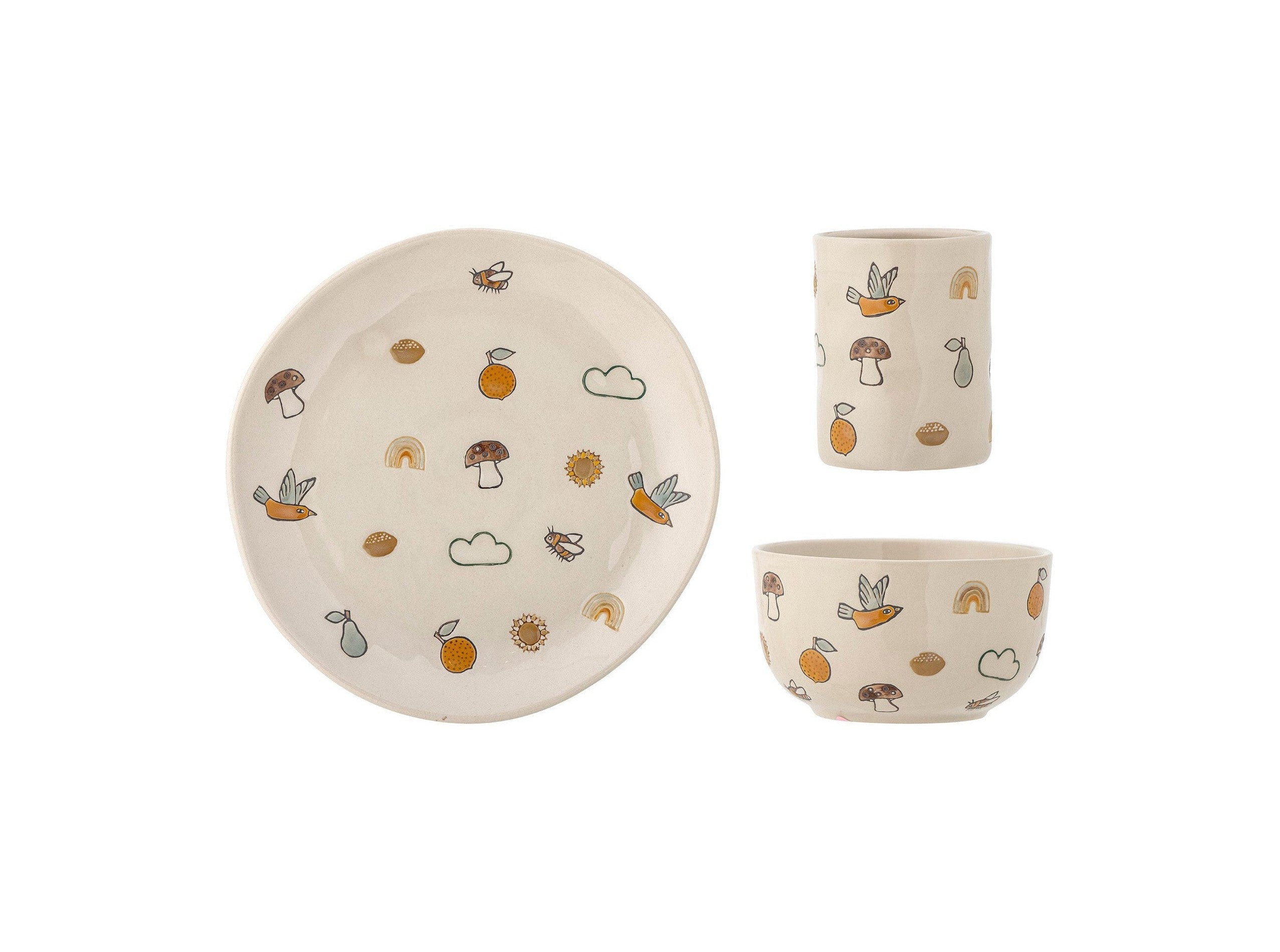 Bloomingville Mini Agnes Tableware -sæt, hvidt, stentøj