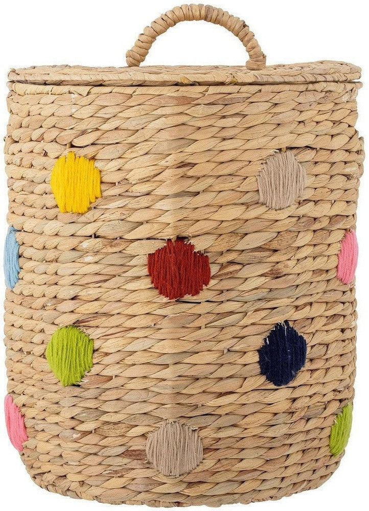 [product_category]-Bloomingville MINI Jooha Basket w/Lid, Nature, Water Hyacinth-Bloomingville MINI-5711173319114-82064125-BLO-1