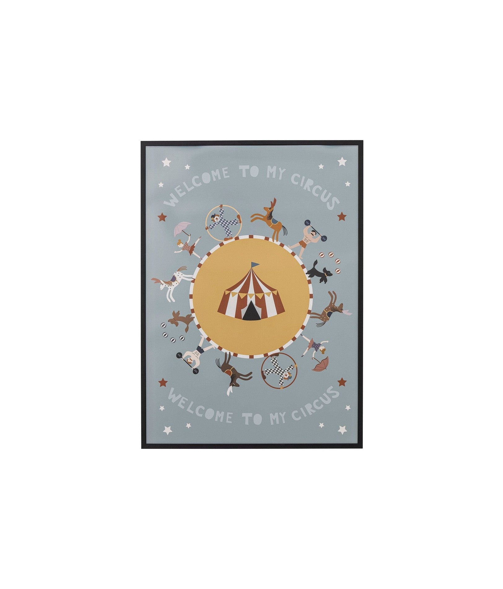 Bloomingville Mini Maximo Illustratie met frame, zwart, dennen