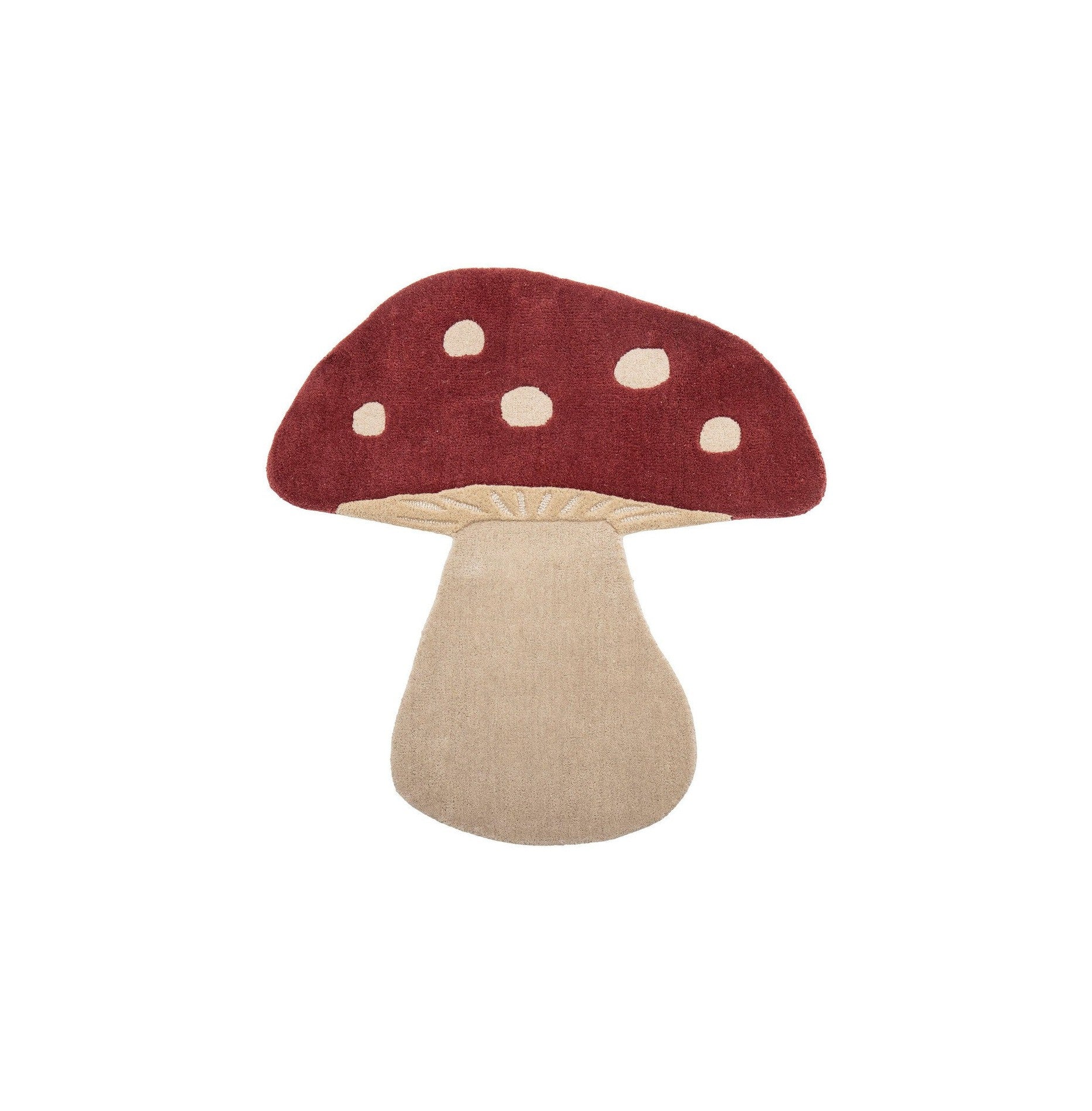 Bloomingville Mini Mushroom Rug, rood, wol