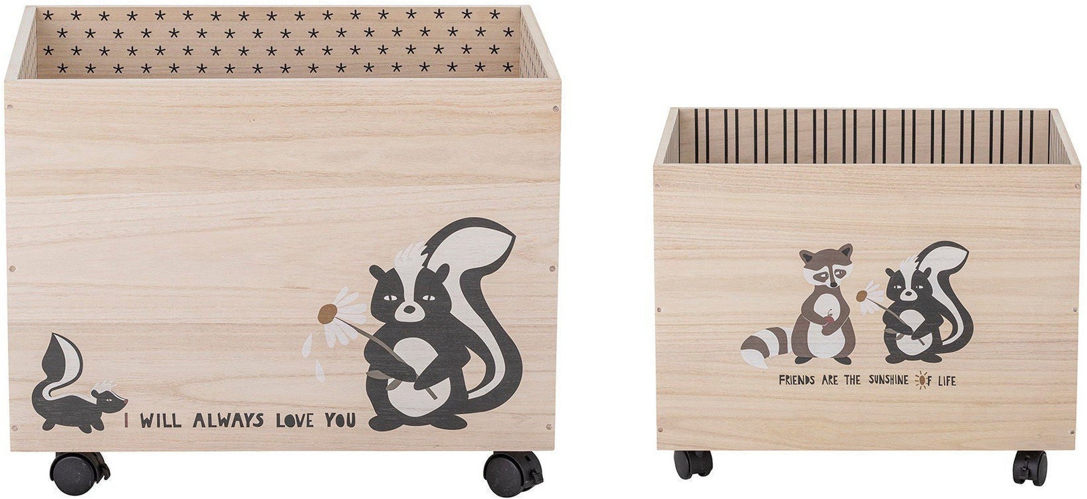 [product_category]-Bloomingville MINI Nonni Storage Box w/Wheels, Nature, Paulownia-Bloomingville MINI-5711173272983-82051126-BLO-1