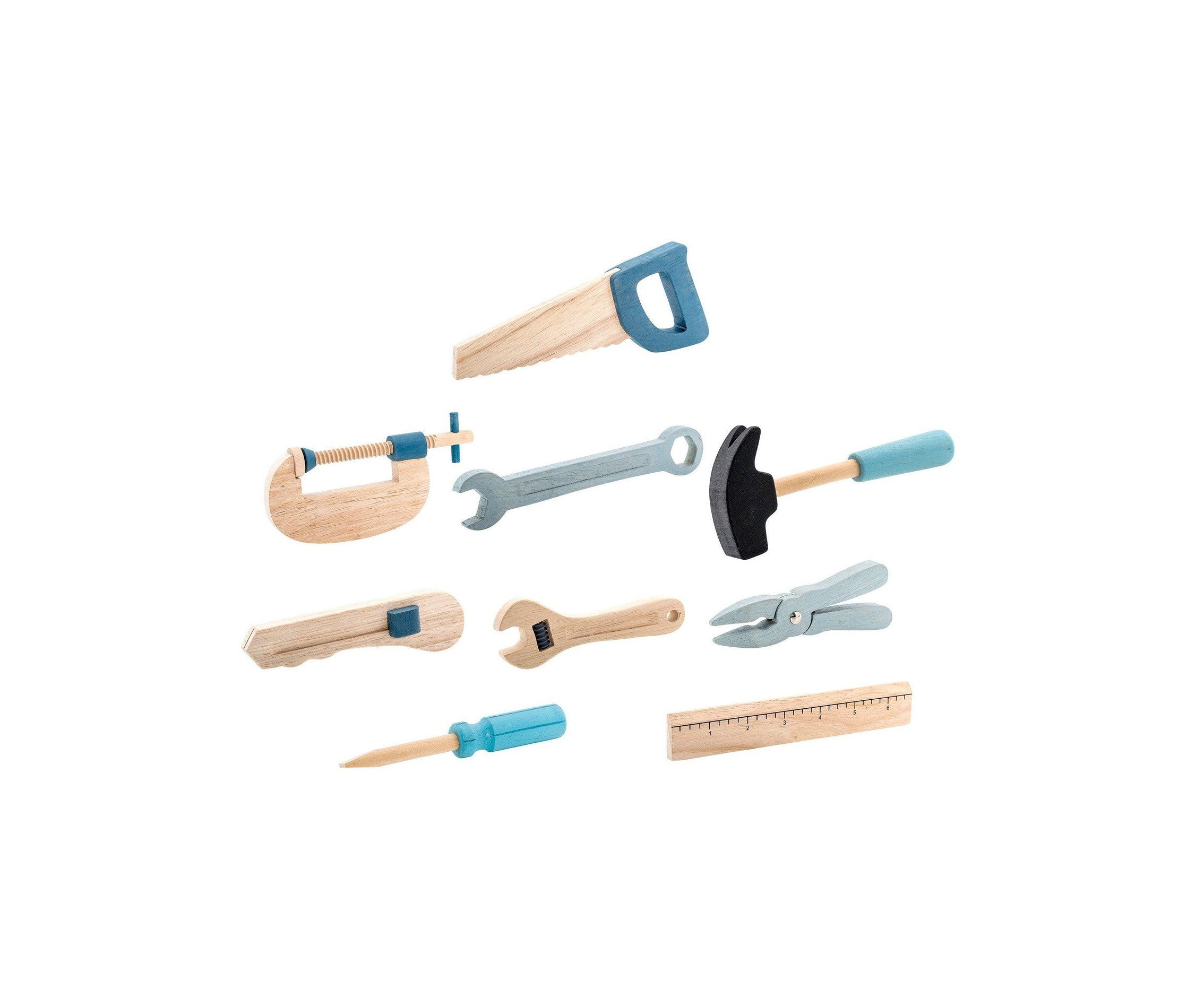 Bloomingville Mini Robin Toy Tool Set, azul, faia