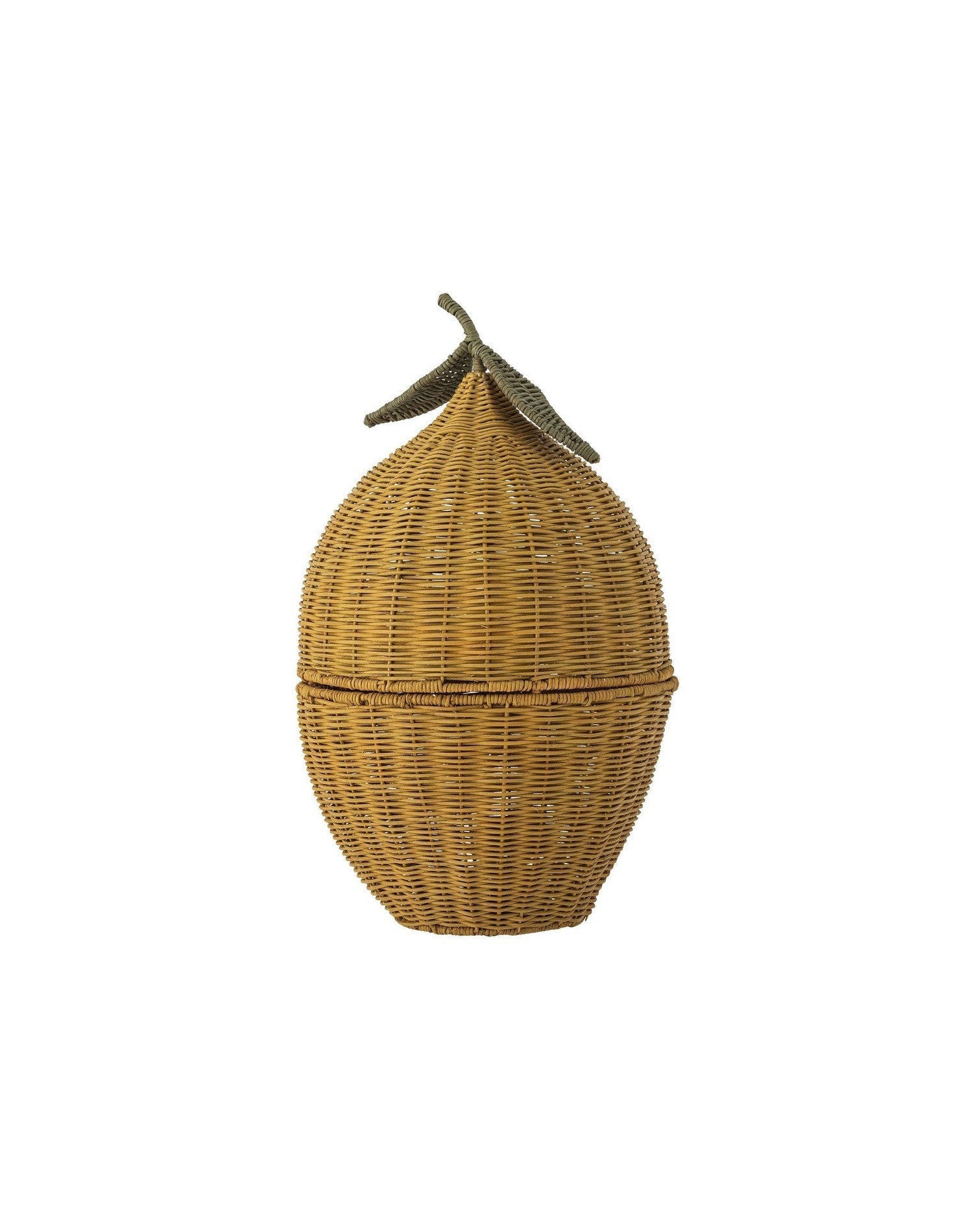 Bloomingville Mini Sage Basket w/tampa, amarelo, rattan