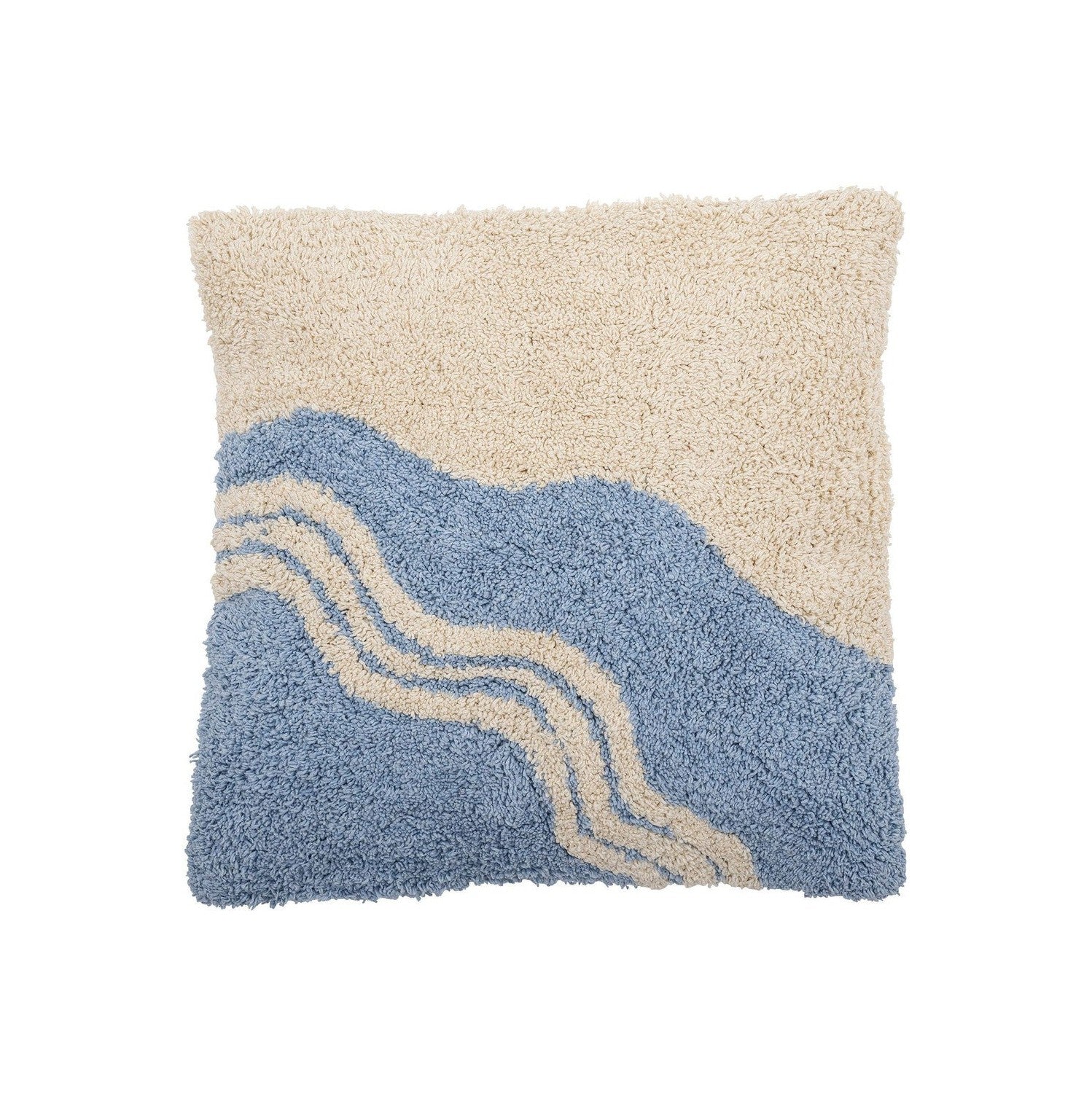 Bloomingville Mist Cushion, bleu, coton