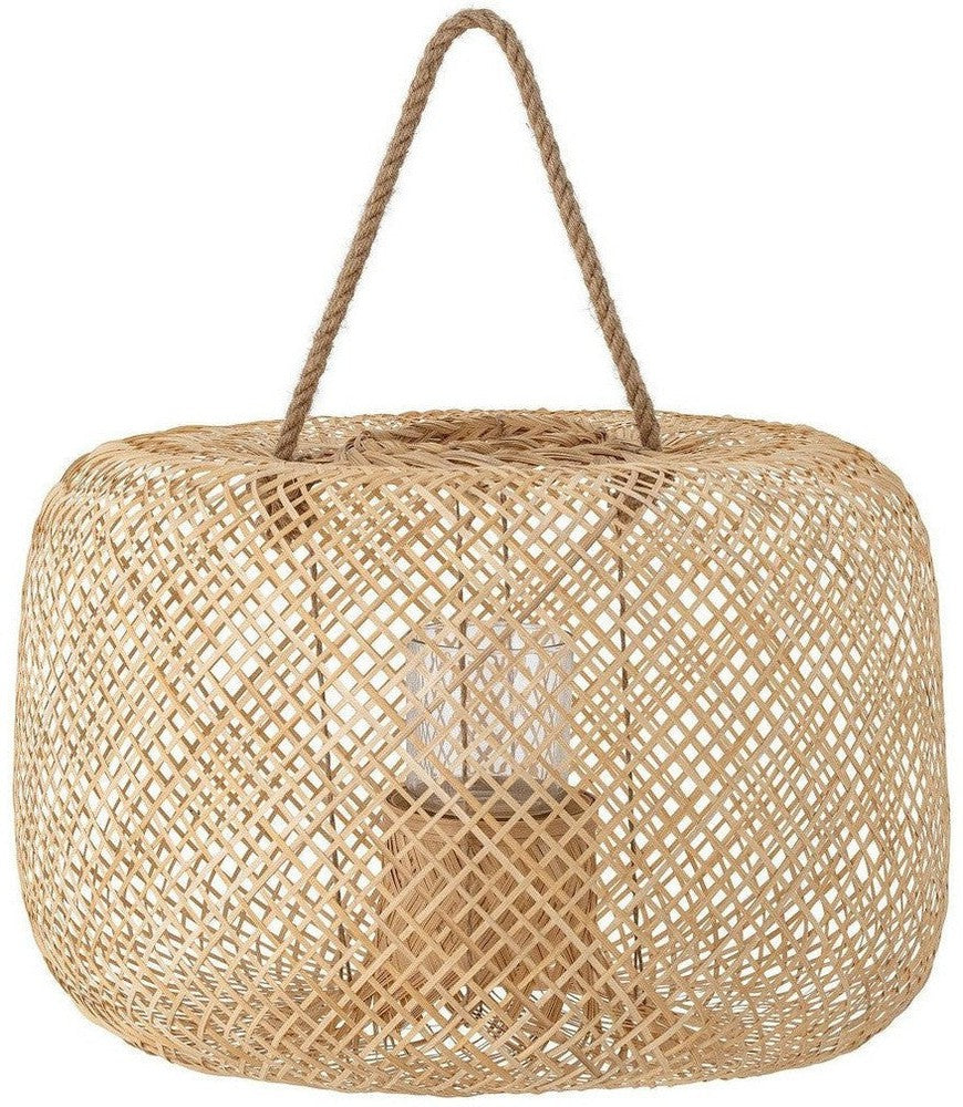 Bloomingville Musu Lantern W/Glass, Nature, Bamboo