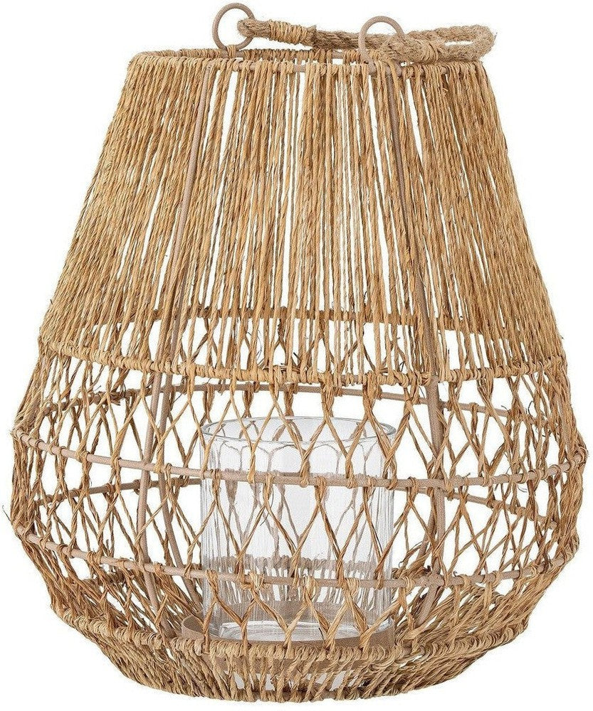 Bloomingville Ramona Lantern mit Glas, Natur, Jute