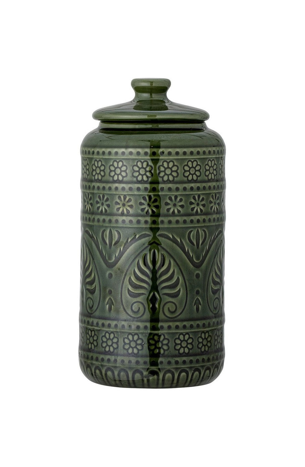 Bloomingville Rani Jar con tapa, verde, gres