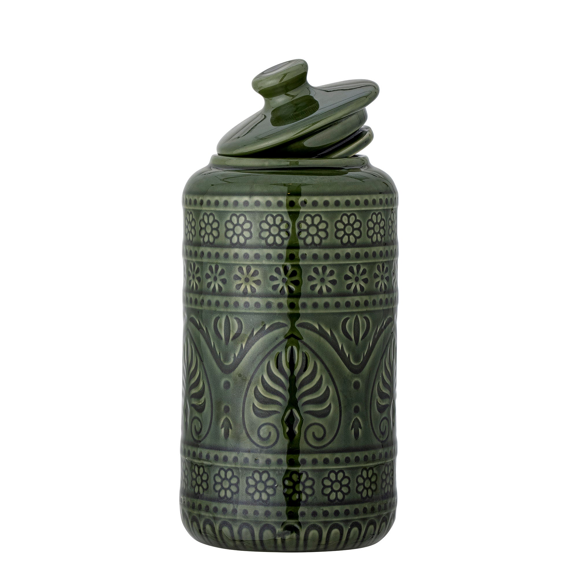 [product_category]-Bloomingville Rani Jar w/Lid, Green, Stoneware-Bloomingville-5711173280766-82054994-BLO-2