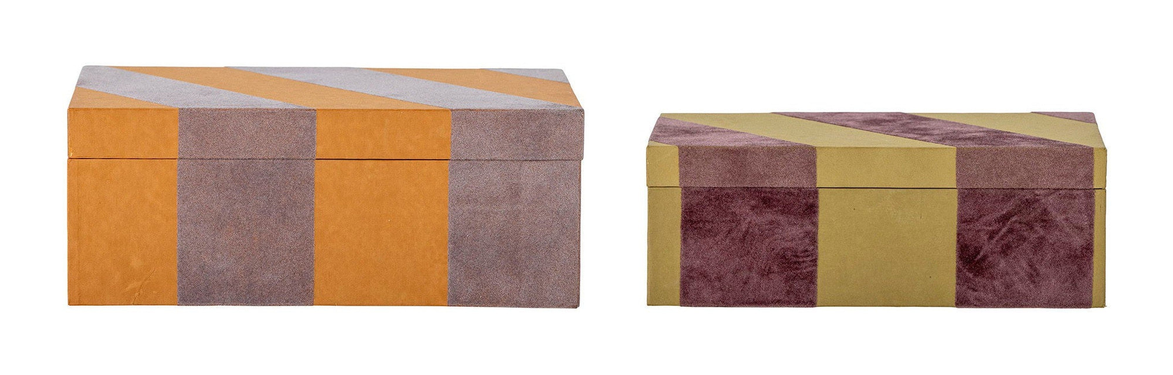Bloomingville Samira Box met deksel, oranje, papier