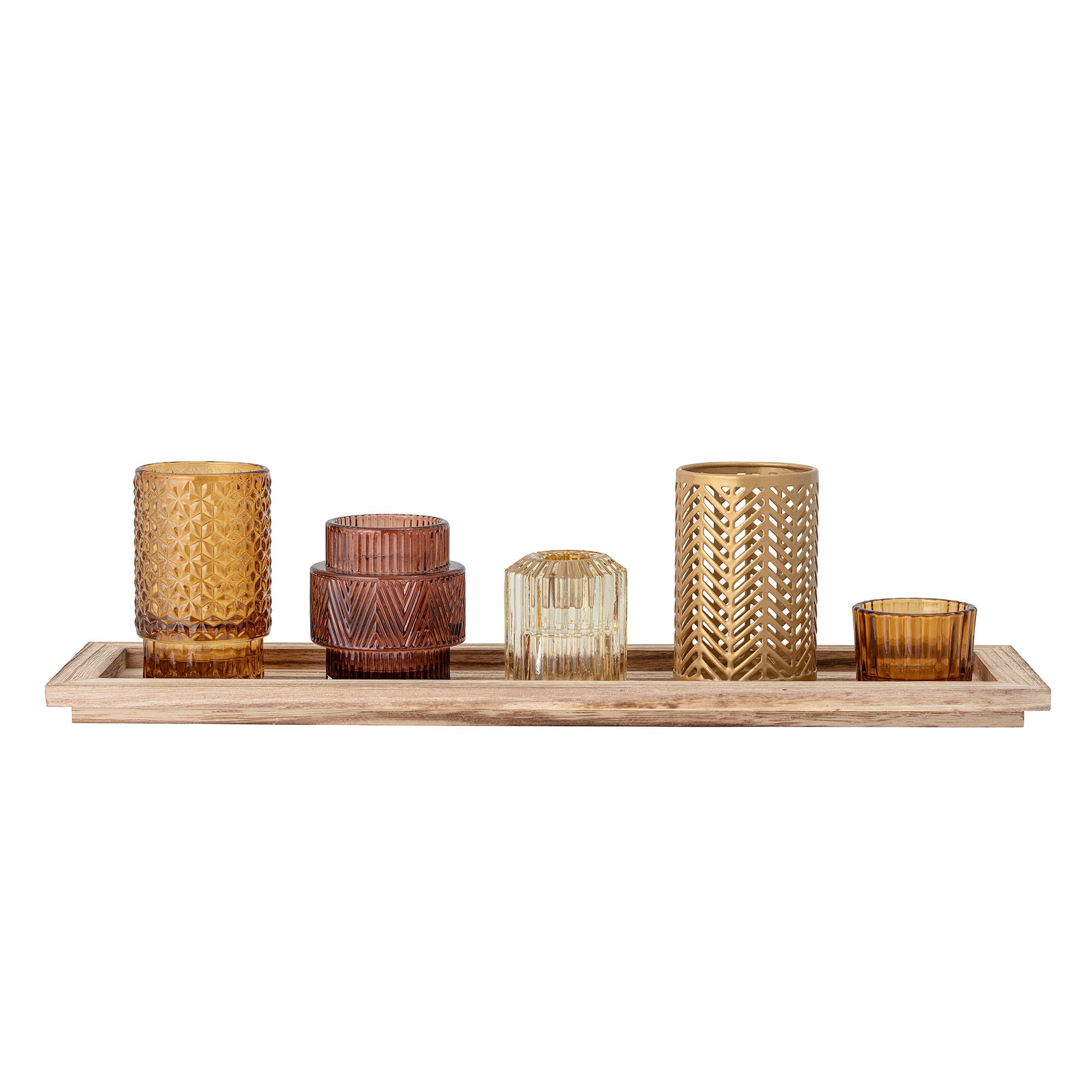 [product_category]-Bloomingville Sanga Tray w/Votive, Brown, Glass-Bloomingville-5711173259731-82049508-BLO-2