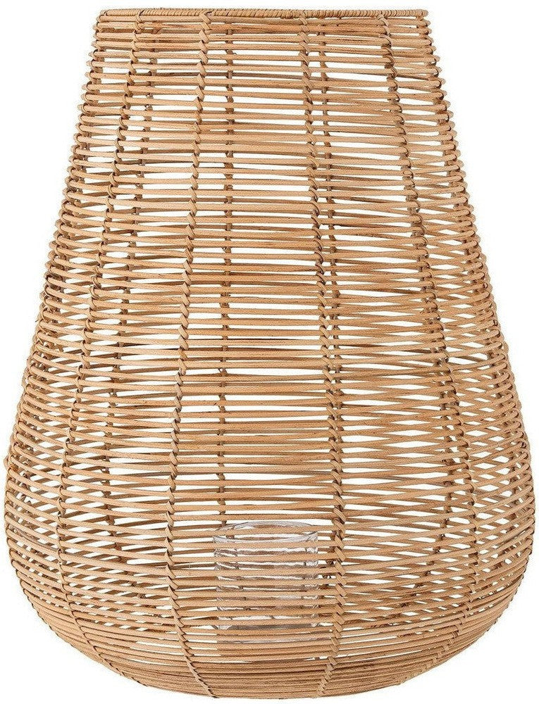 Bloomingville Sarona Lantern W/Glass, Nature, Rattan