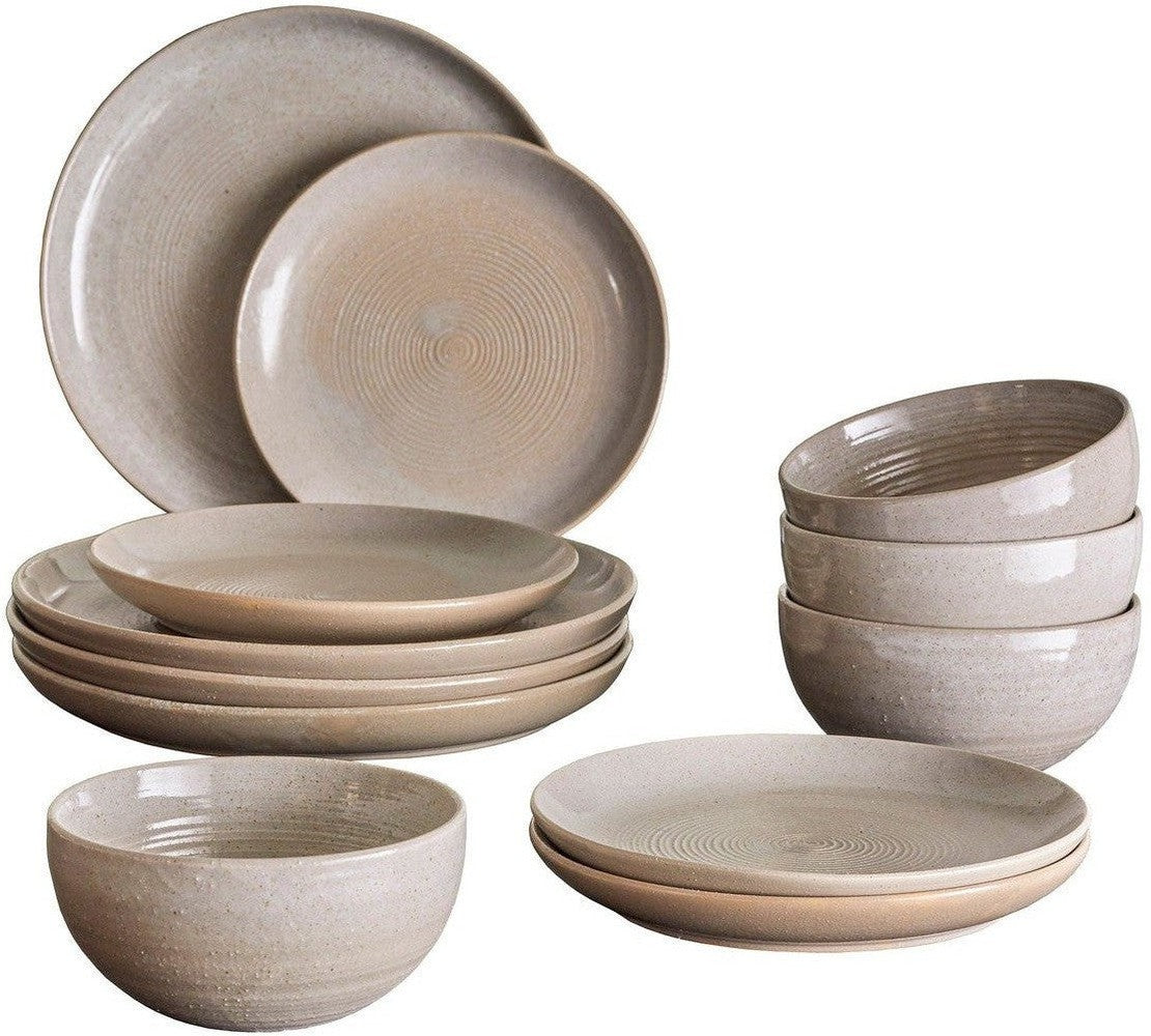 [product_category]-Bloomingville Taupe Dinnerware Set, Grey, Stoneware-Bloomingville-5711173320080-82060575-BLO-1