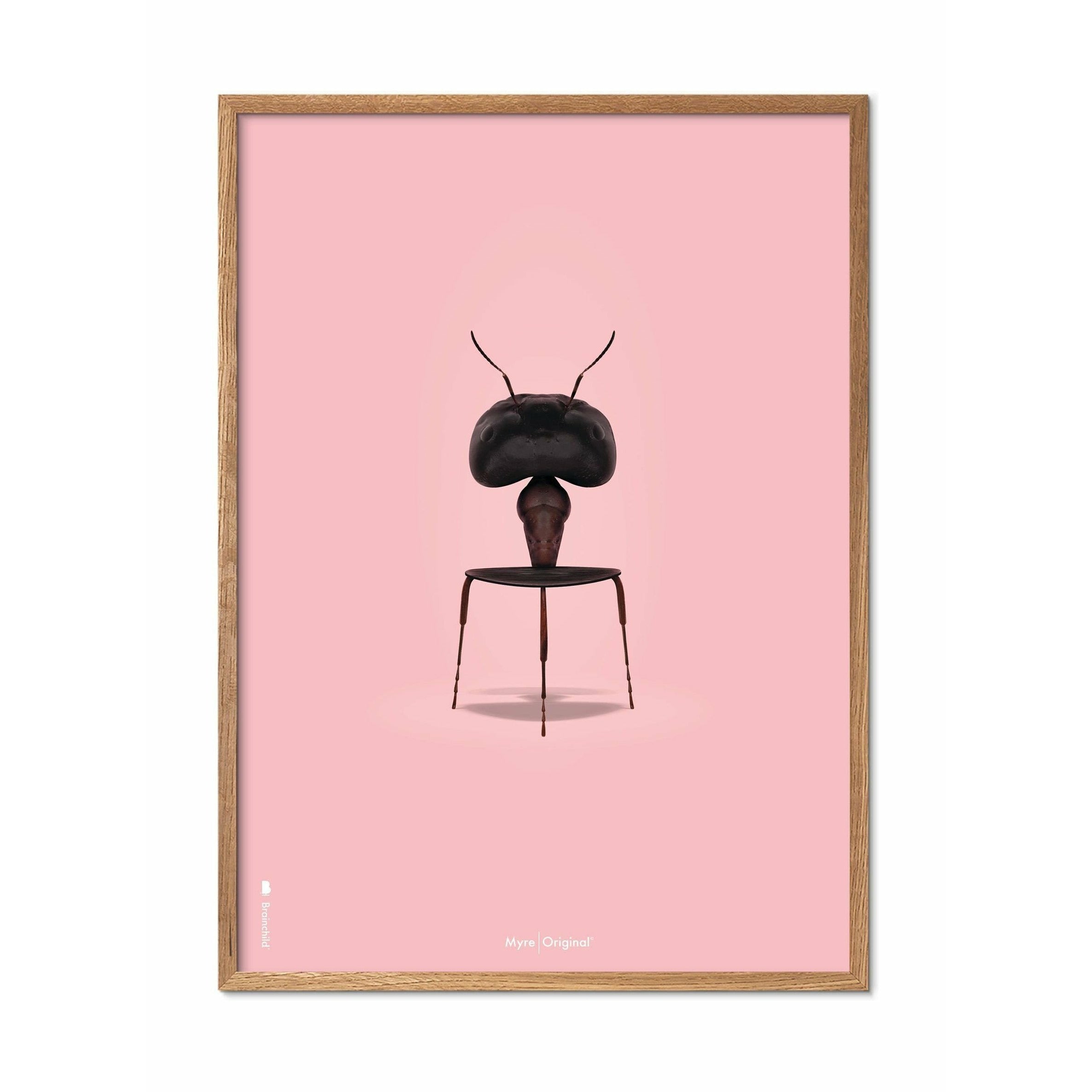 [product_category]-Brainchild Ant Classic Poster, Frame Made Of Light Wood 30x40 Cm, Pink Background-Brainchild-43002-A-BRA-1