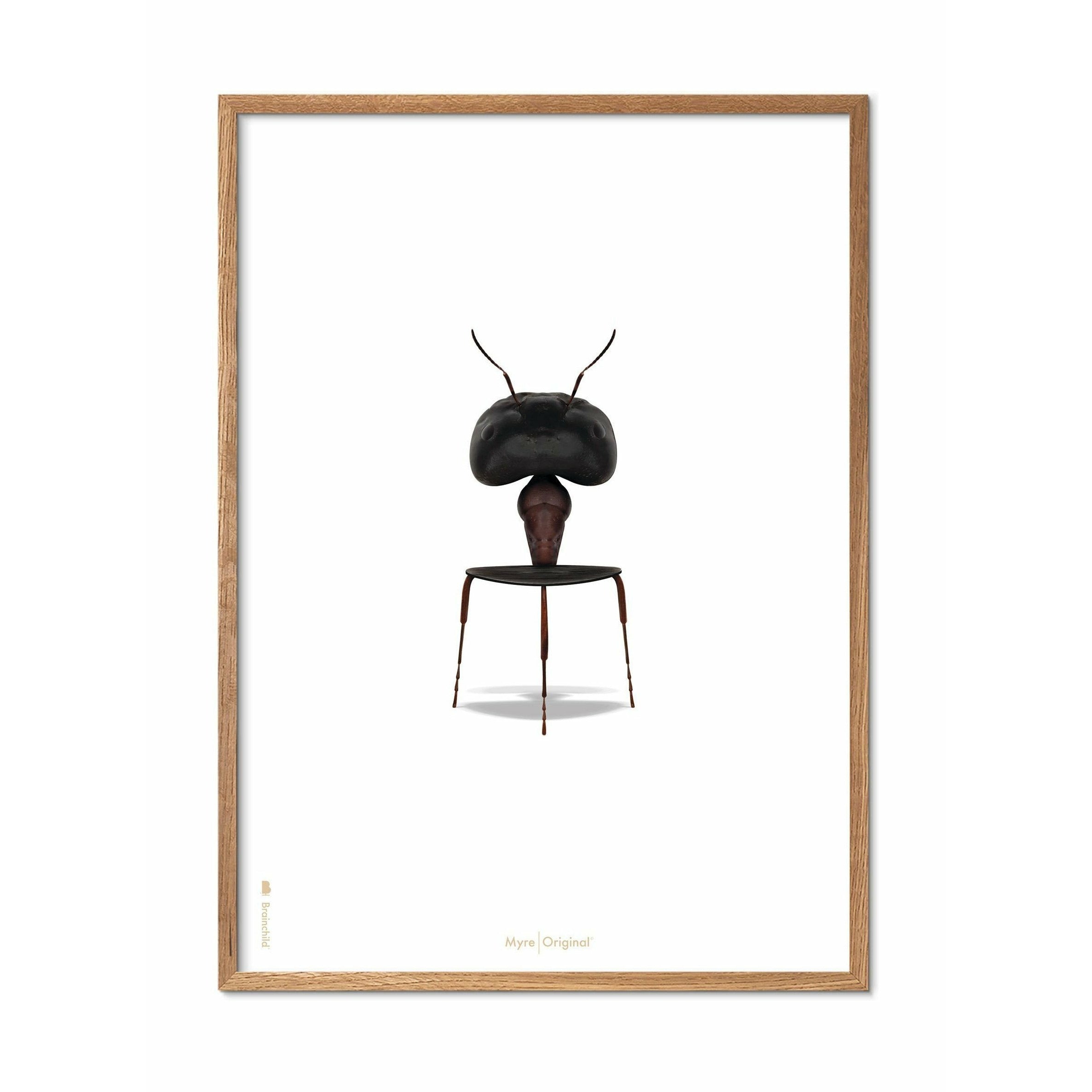 [product_category]-Brainchild Ant Classic Poster, Frame Made Of Light Wood 50x70 Cm, White Background-Brainchild-41003-A-BRA-1